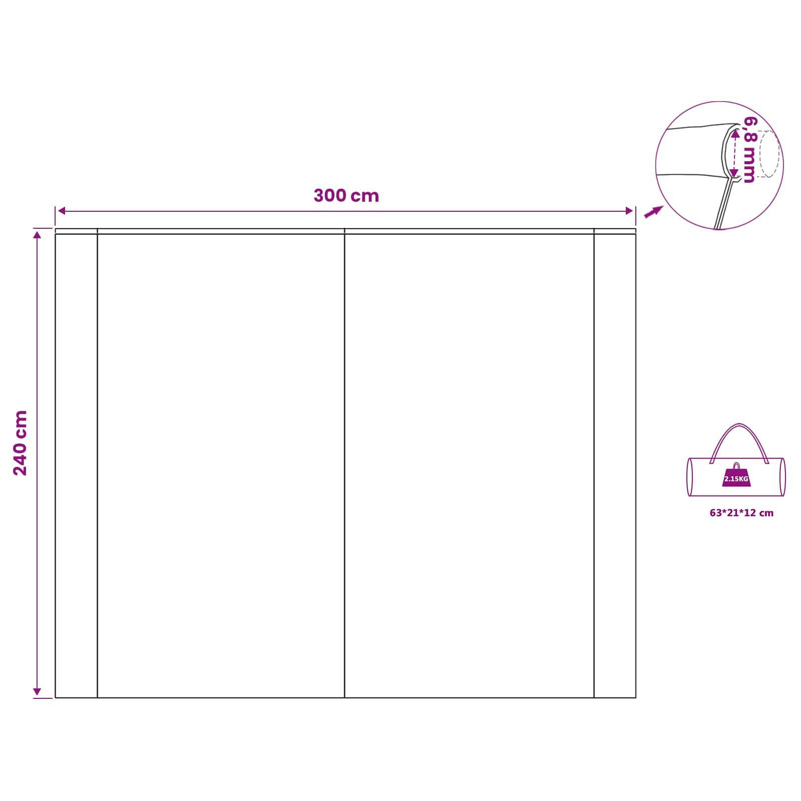 vidaXL Kuppelzelt Wohnwagenmarkise Personen 240 x 300 cm Wasserdicht Blau Taft, Personen: 1 (1 tlg)