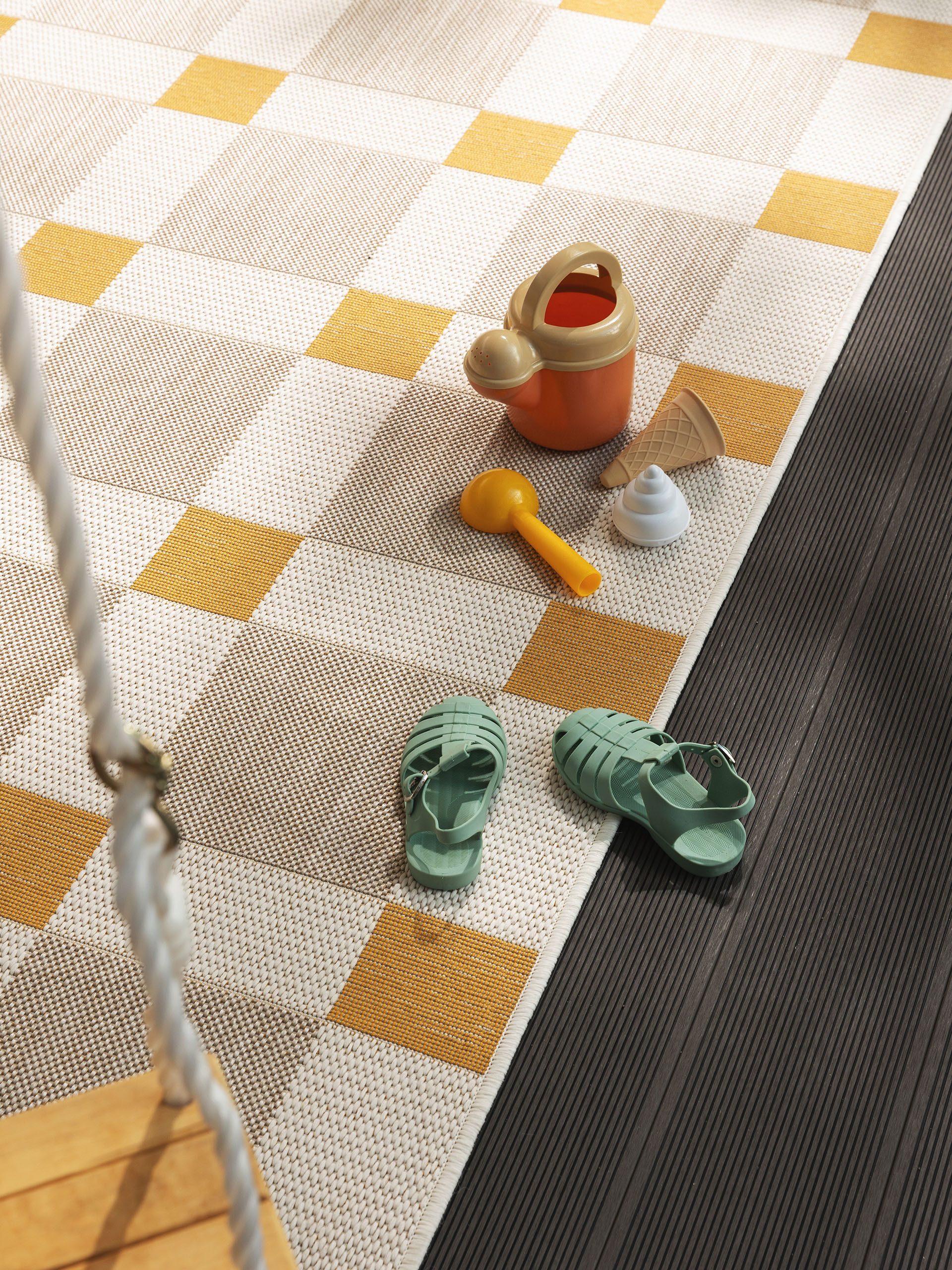 benuta Outdoorteppich Vega, rechteckig, Höhe: 5 mm, Teppich Wohnzimmer, Schlafzimmer, Esszimmer, Flur, Rutschfest