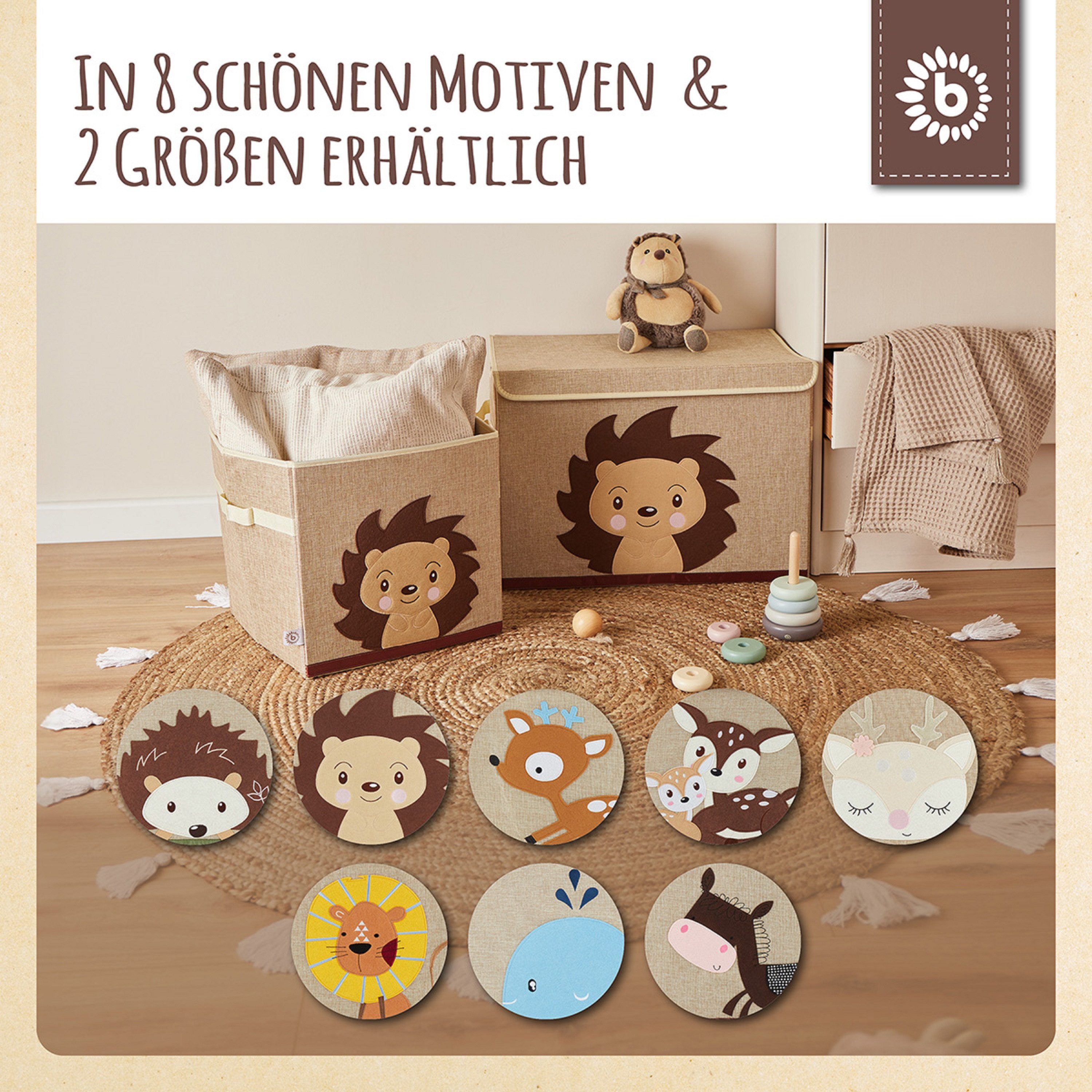 BIECO Spielzeugtruhe Aufbewahrungsbox Kinder Igel 36L faltbar 33x33 Kallax Boxen Spielzeug – Bild 5 von 5