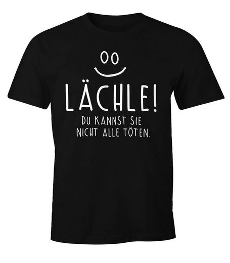 MoonWorks PrintShirt »Herren TShirt mit Spruch Lächle du kannst Sie