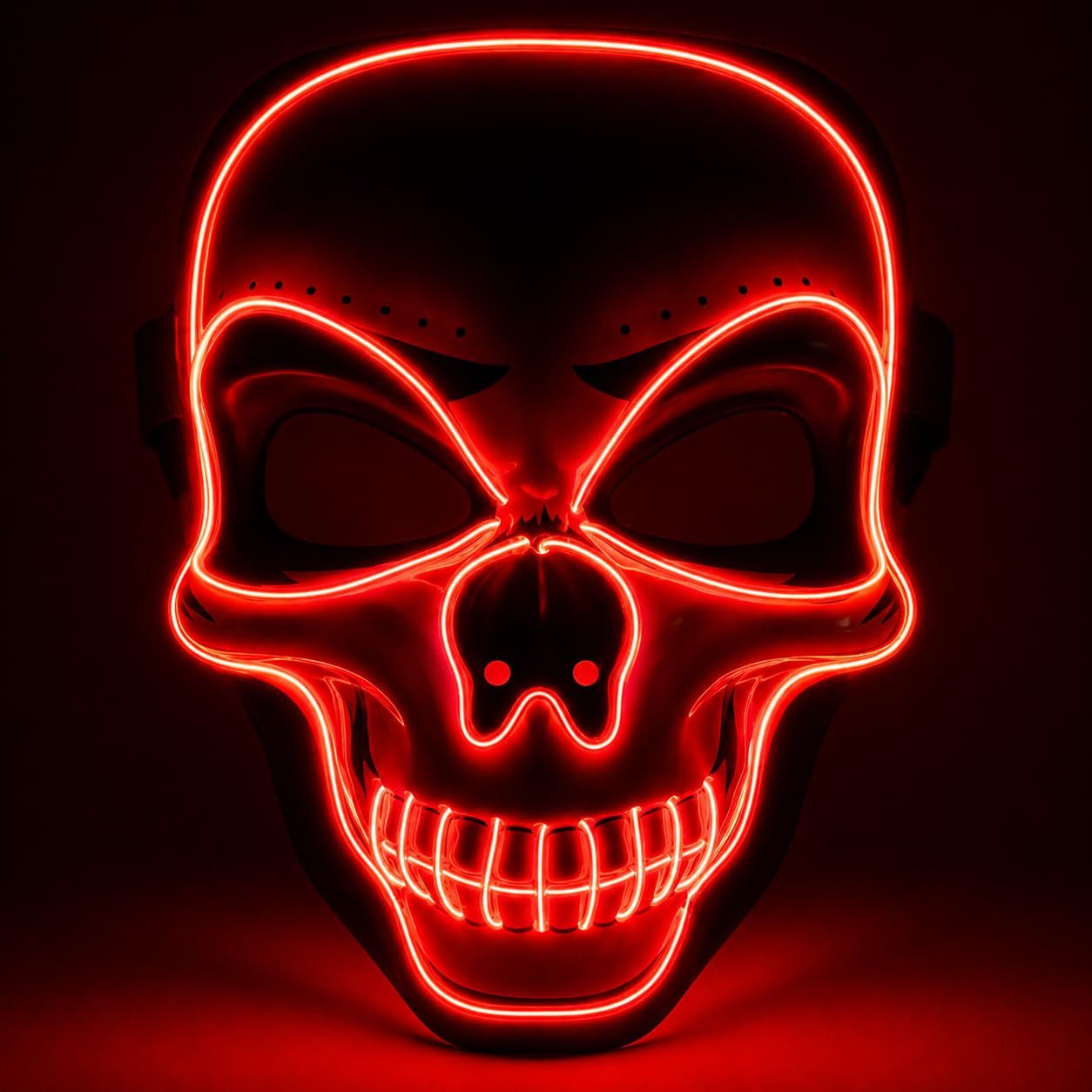 TK Gruppe Verkleidungsmaske Leuchtende Halloween-Kostümmaske in verschiedenen Motiven und Farben, (Packung), Steuerbar - drei Lichteffekten