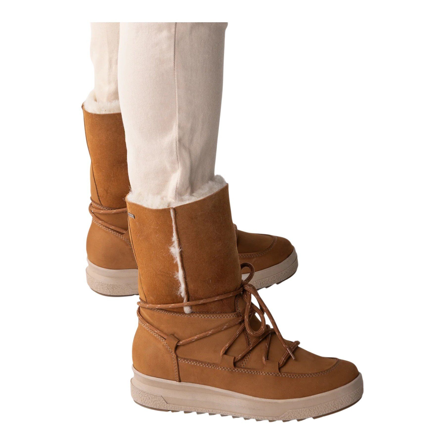 Pomar Lappi GTX (Nubukleder, Lammfell) hellbraun Damen Winterstiefel