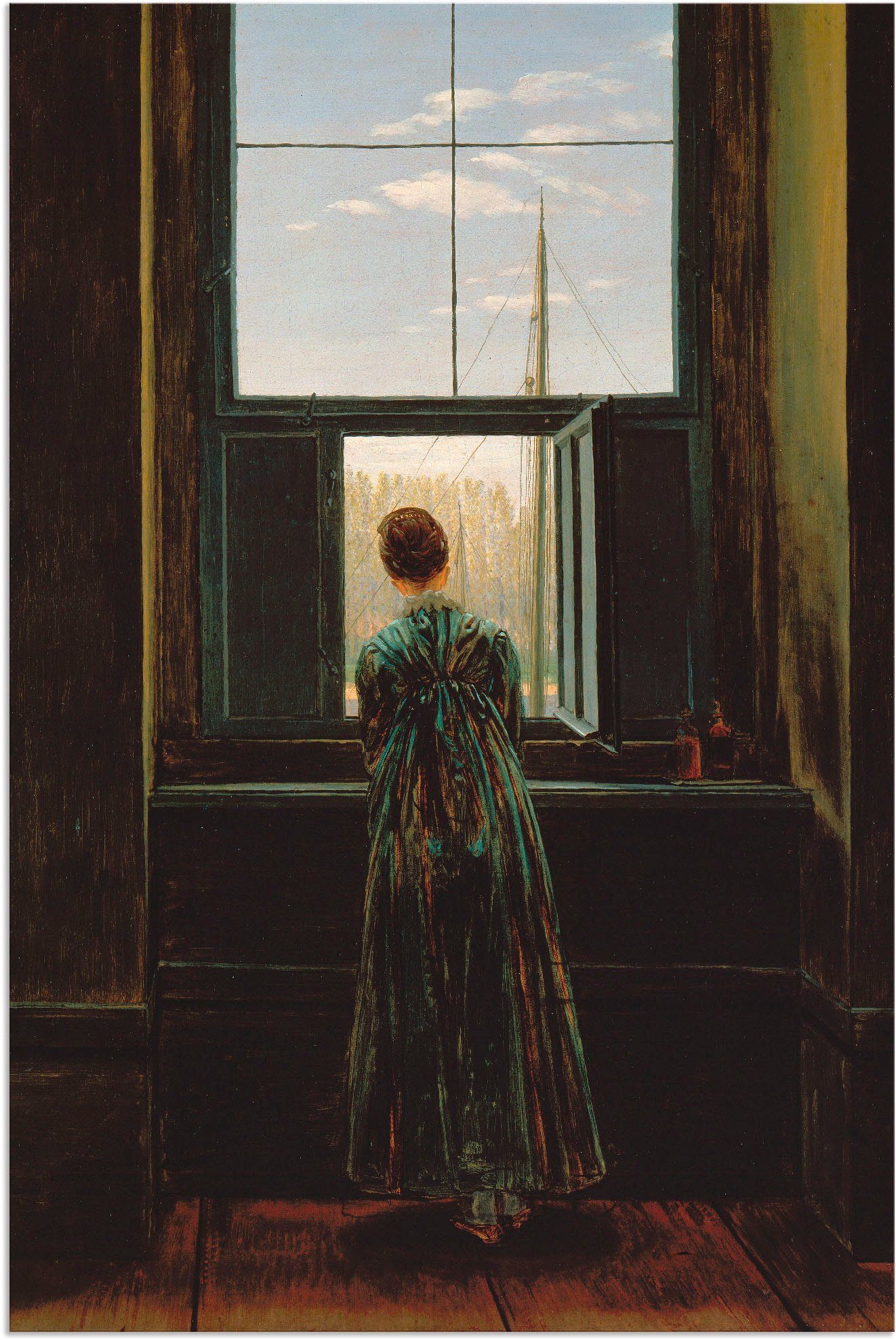 Artland Alu-Dibond-Druck Frau am Fenster. 1822, Frau (1 St), für Innen- und Außenbereich geeignet, Outdoorbild