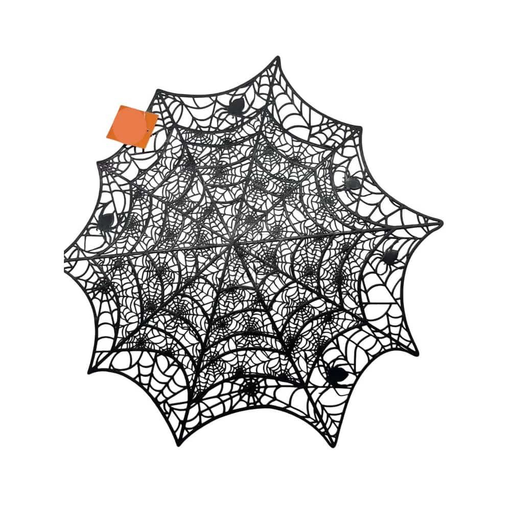 Free & Easy Dekofigur Platzmatte - Spinnennetz - ca. 50 cm - schwarz