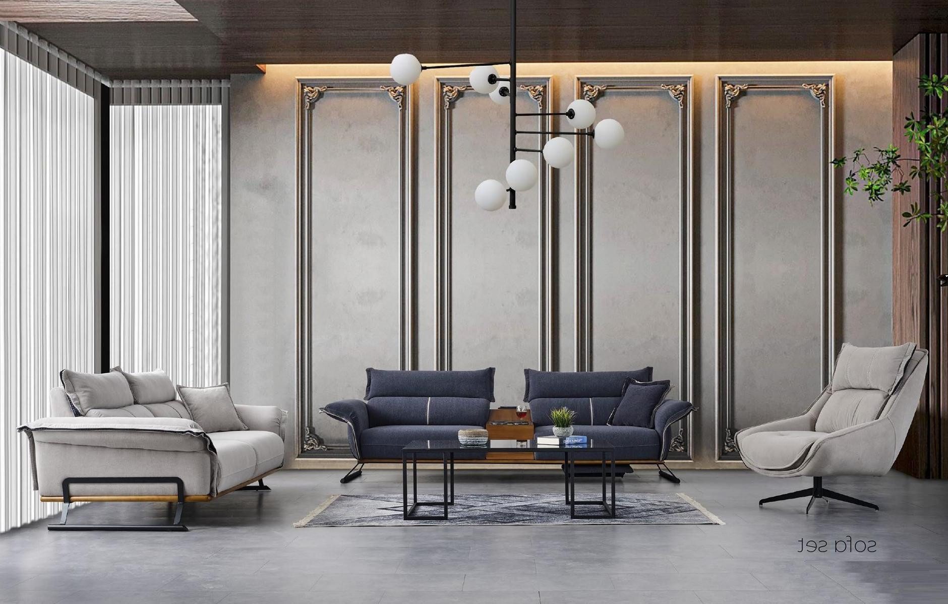Xlmoebel Polstergarnitur Luxuriöse Sofagarnitur im italienischen Stil, elegant und bequem, (3-teilig, 3-tlg., 3tlg. Set Sofagarnitur 4 + 3 + 1 Sitzer), Hergestellt in Europa