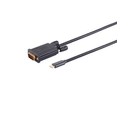 Kabelbude.eu USB Typ C Stecker auf VGA Stecker, vergoldete Kontakte USB-Kabel, (100 cm)