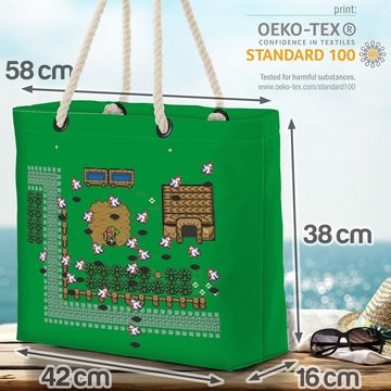 VOID Strandtasche (1-tlg), Link Gamer Shopper zelda boy Beach Bag Pixel Game Hyrule wii
