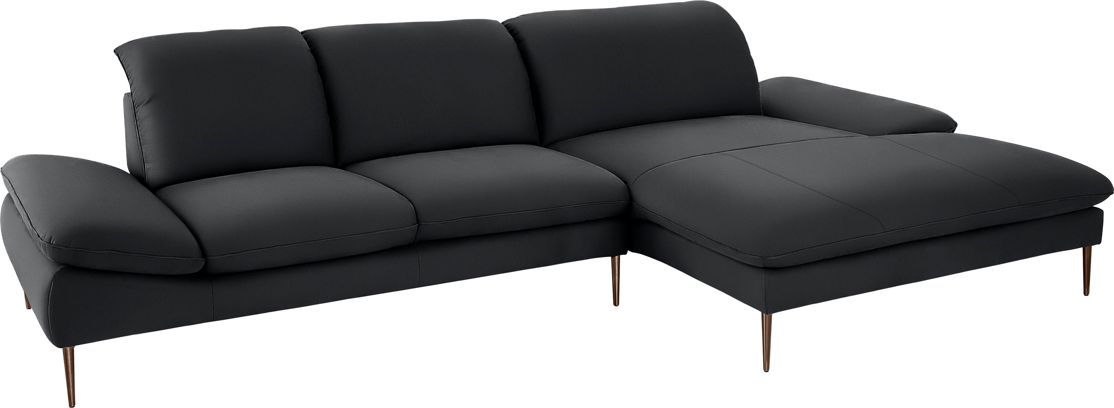 W.SCHILLIG Ecksofa enjoy&MORE, Designsofa, bequem, elegant und zeitlos, L-Form, Sitztiefenverstellung, Füße bronze pulverbeschichtet, Breite 340 cm