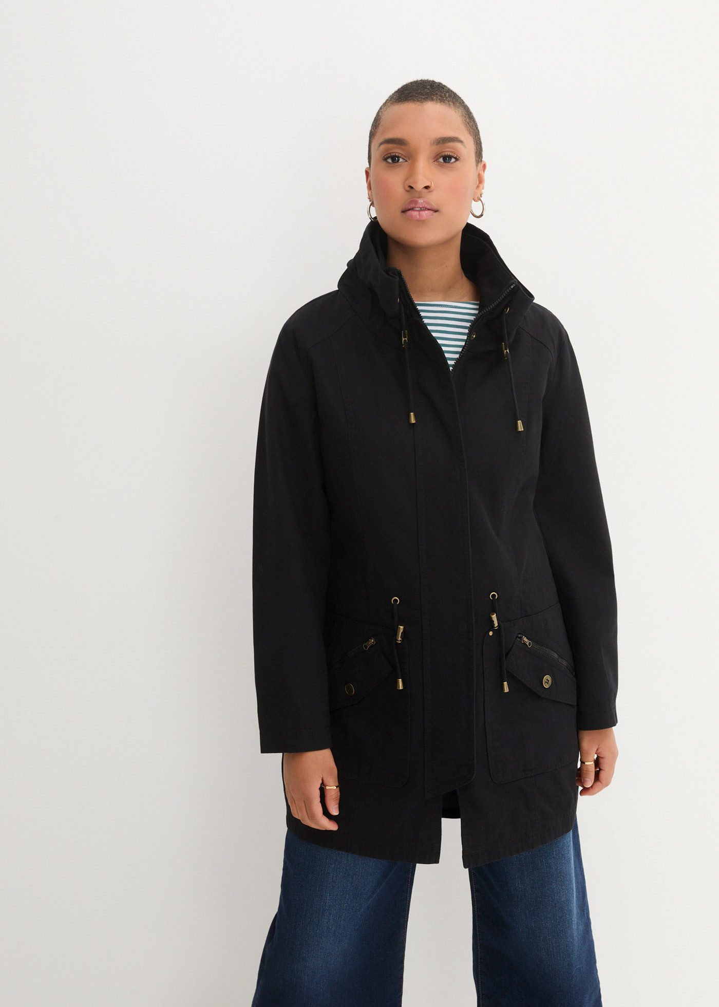 bonprix Parka taillierte Passform, mit Stehkragen und Tunnelzug