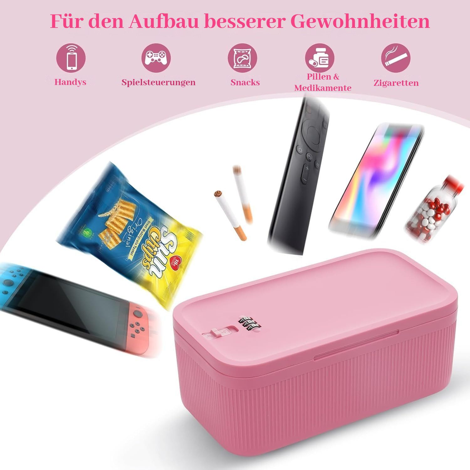 BlingBin Aufbewahrungsbox Abschließbare Aufbewahrungsbox Medizin Box Handy günstig online kaufen