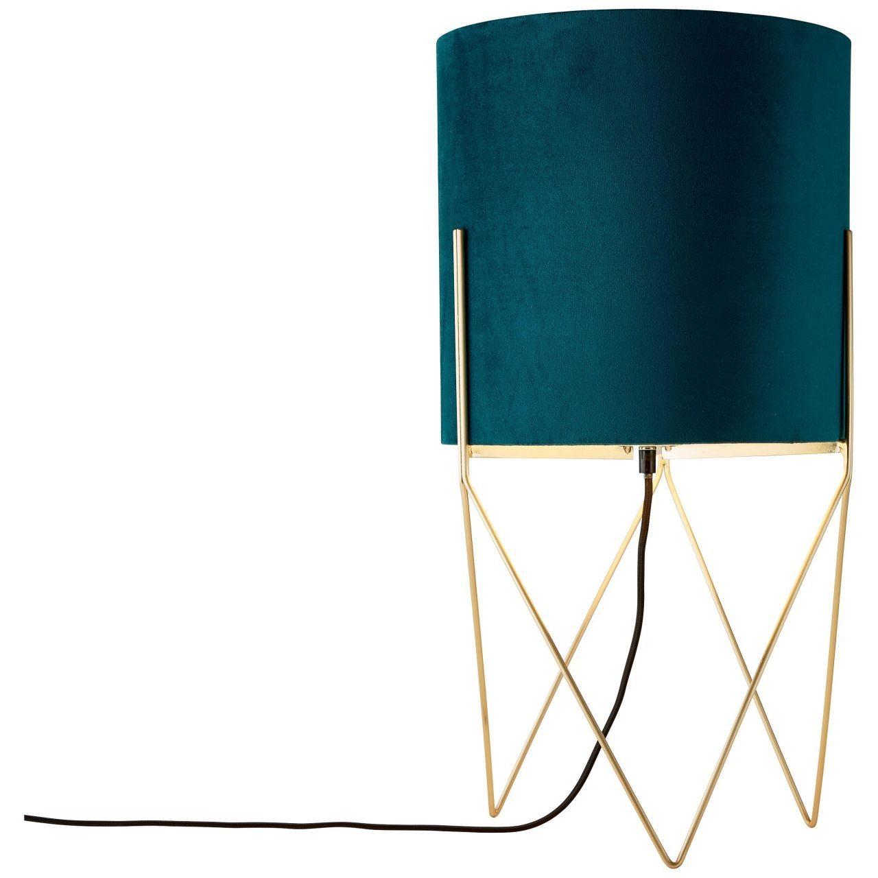 Brilliant Stehlampe Atami, ohne Leuchtmittel, 58 cm Höhe, Ø 31,5 cm, E27, Metall/Textil, messing gebürstet