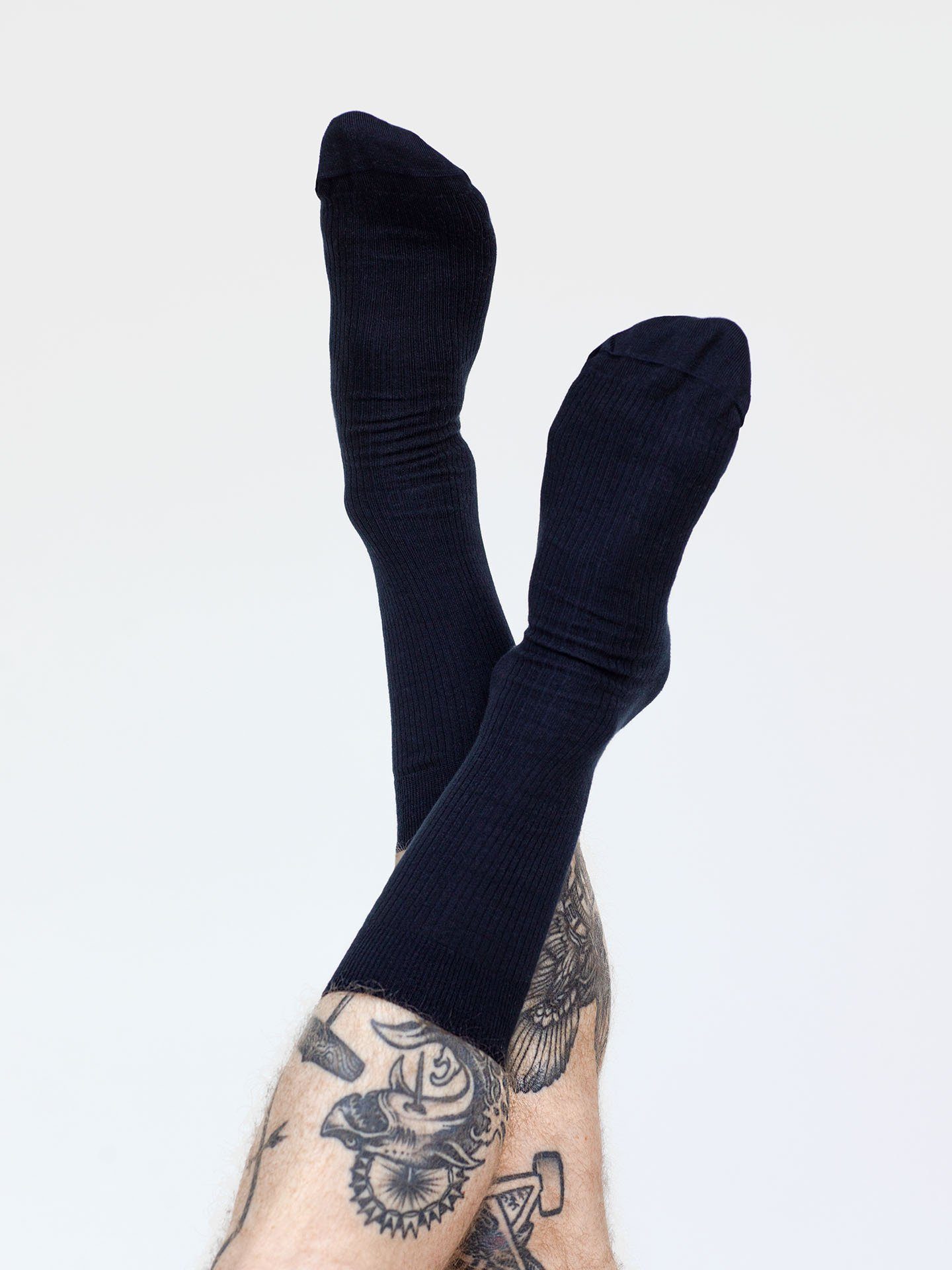 Erlich Textil Socken Casual Cotton Gerippte Socken im 3er Pack (3-Paar) dunkelblau