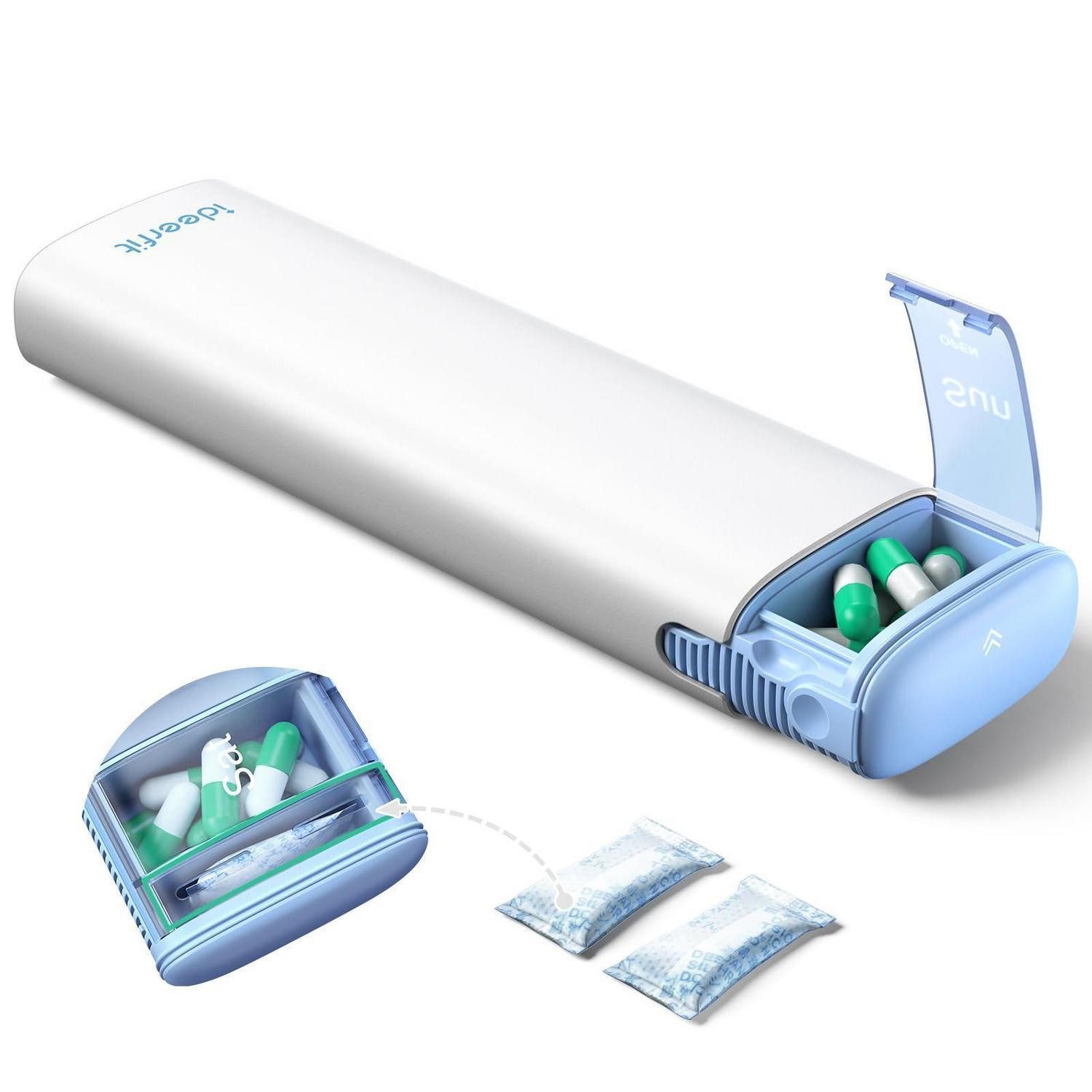 LuxusKollektion Pillendose Tablettenbox 7 Tage 2x täglich Weiß (1 St)