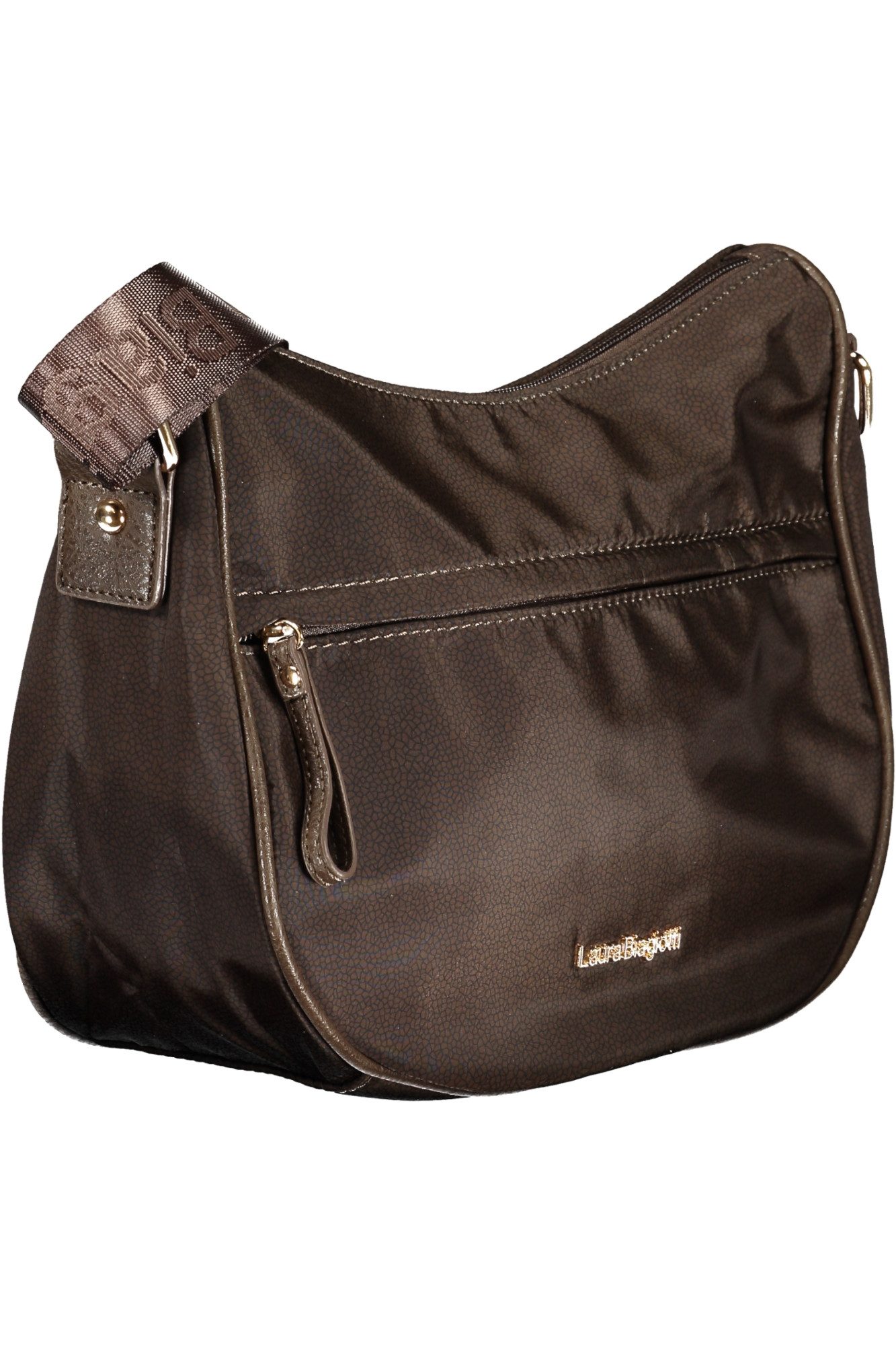 Laura Biagiotti Umhängetasche, Stylische braune Damen Einkaufstasche mit Reißverschluss und Fächern