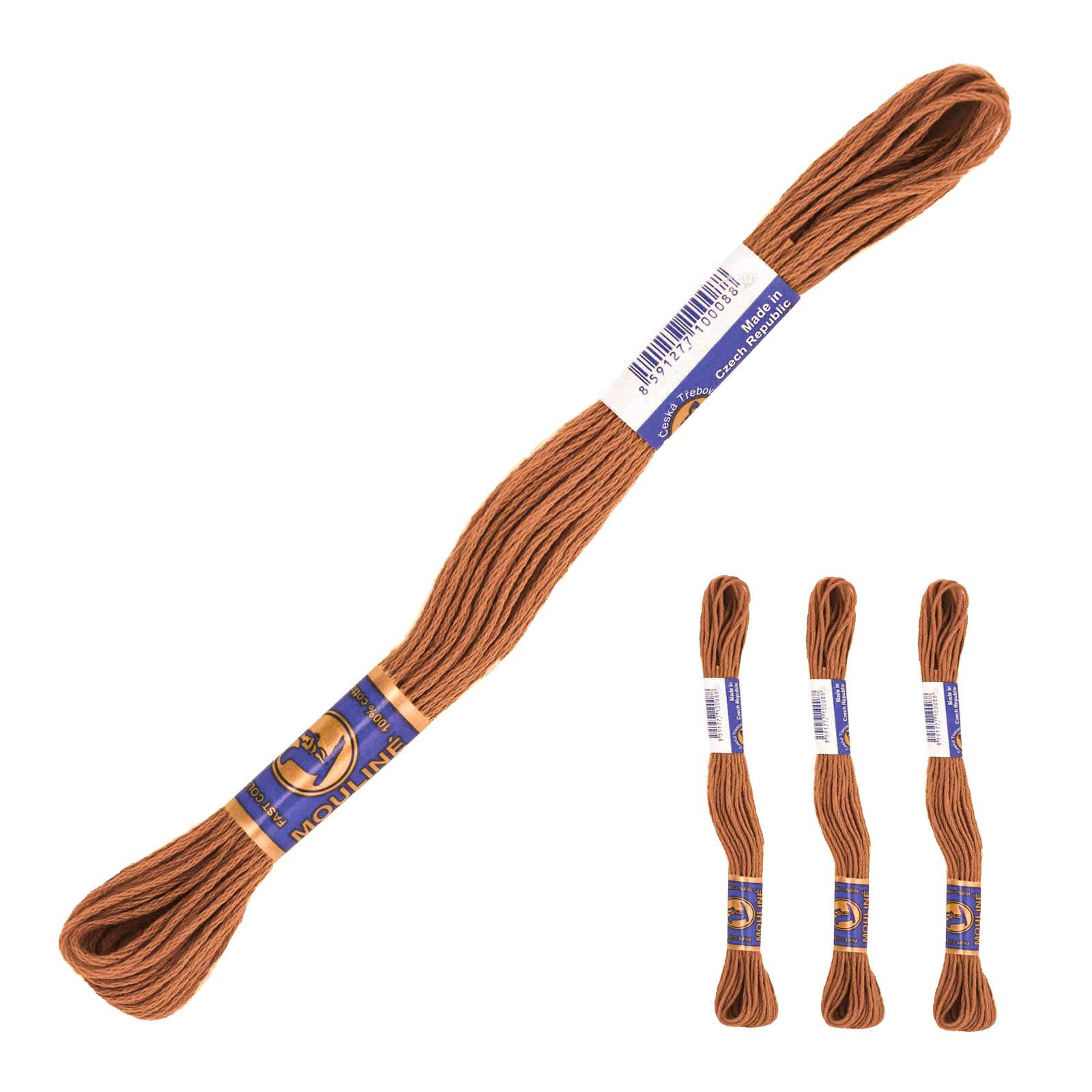 maDDma 3 Docken Stickgarn / Sticktwist Stickgarn, 8 m, 7772 nussbraun