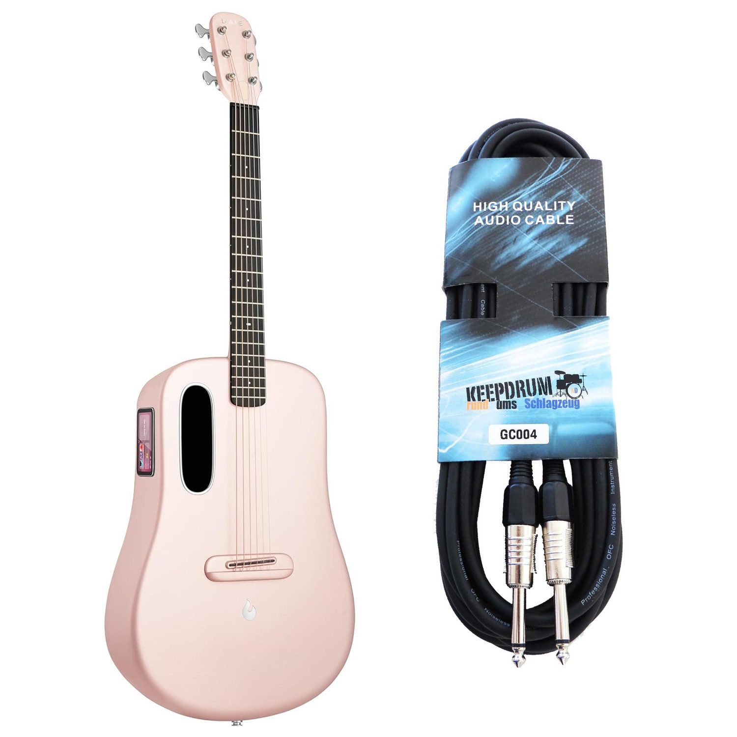 Westerngitarre Lava Music Gitarre ME 4 36 Zoll Pink mit Kabel