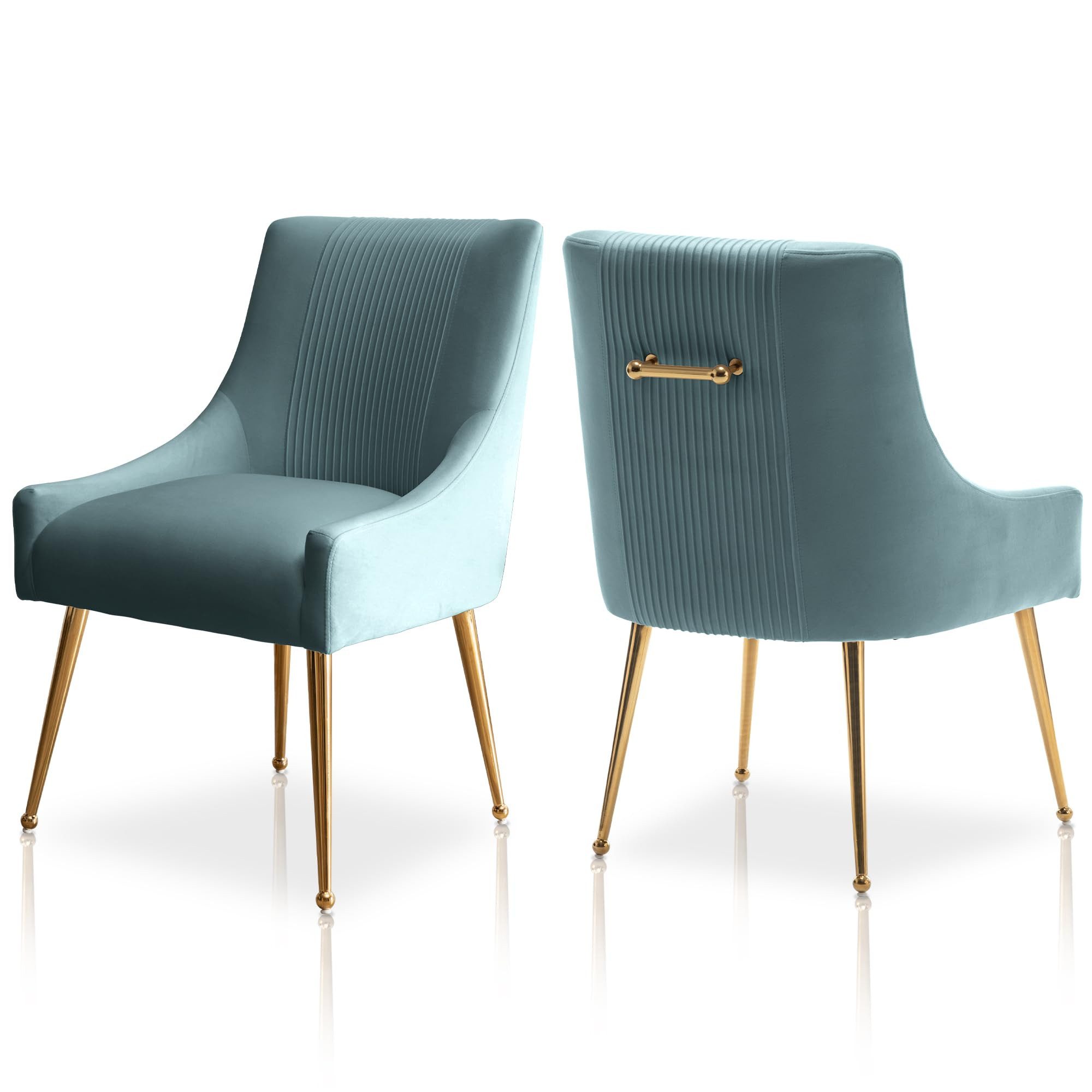 SEYNAR Esszimmerstuhl Polsterstuhl Samtstuhl Wohnzimmerstuhl mit goldenen B günstig online kaufen