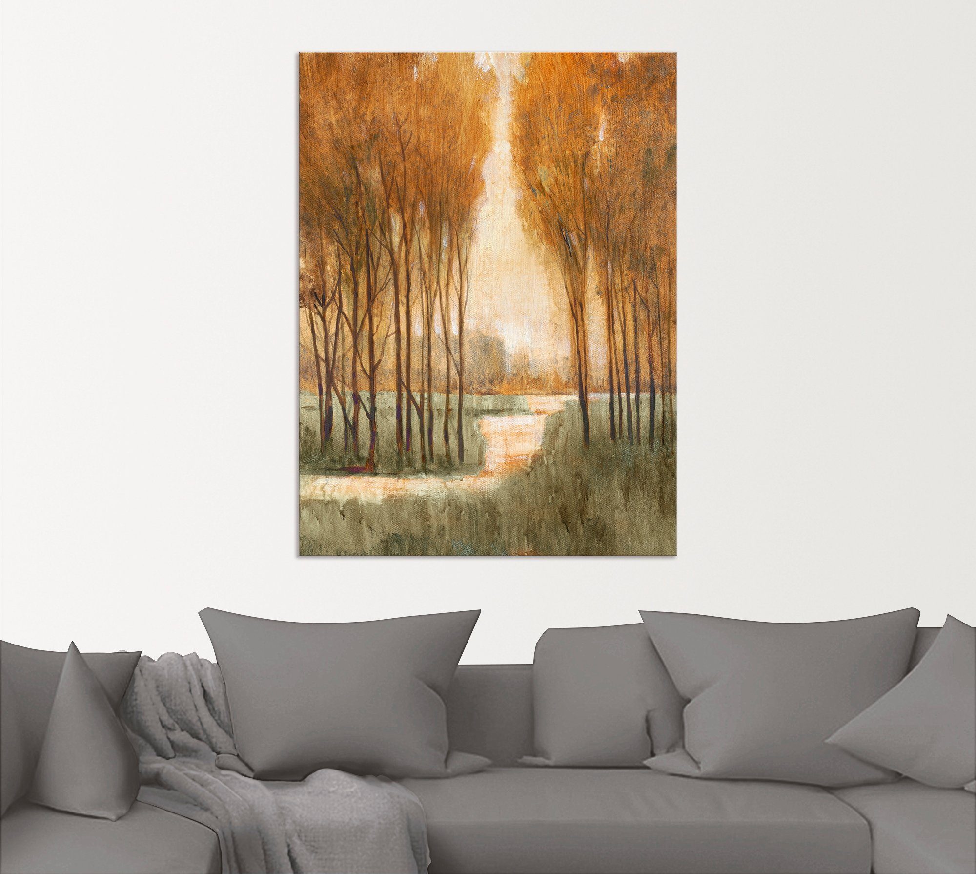 Wald Goldener Wandbild Leinwandbild, St), Wandaufkleber in versch. Artland Poster als (1 Alubild, oder Größen Wald I,