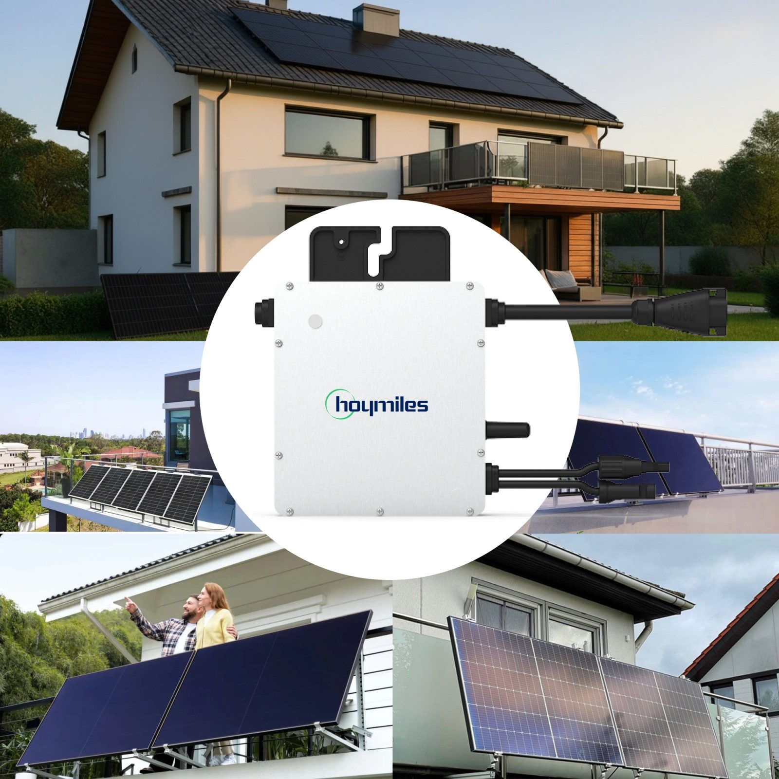 SUNNIVA Wechselrichter Hoymiles Mikro-Wechselrichter 400 W HM-400, (für Balkonkraftwerk & PV-Anlagen, IP67 wetterfest, 1 MPPT, Micro Inverter Plug & Play Installation)