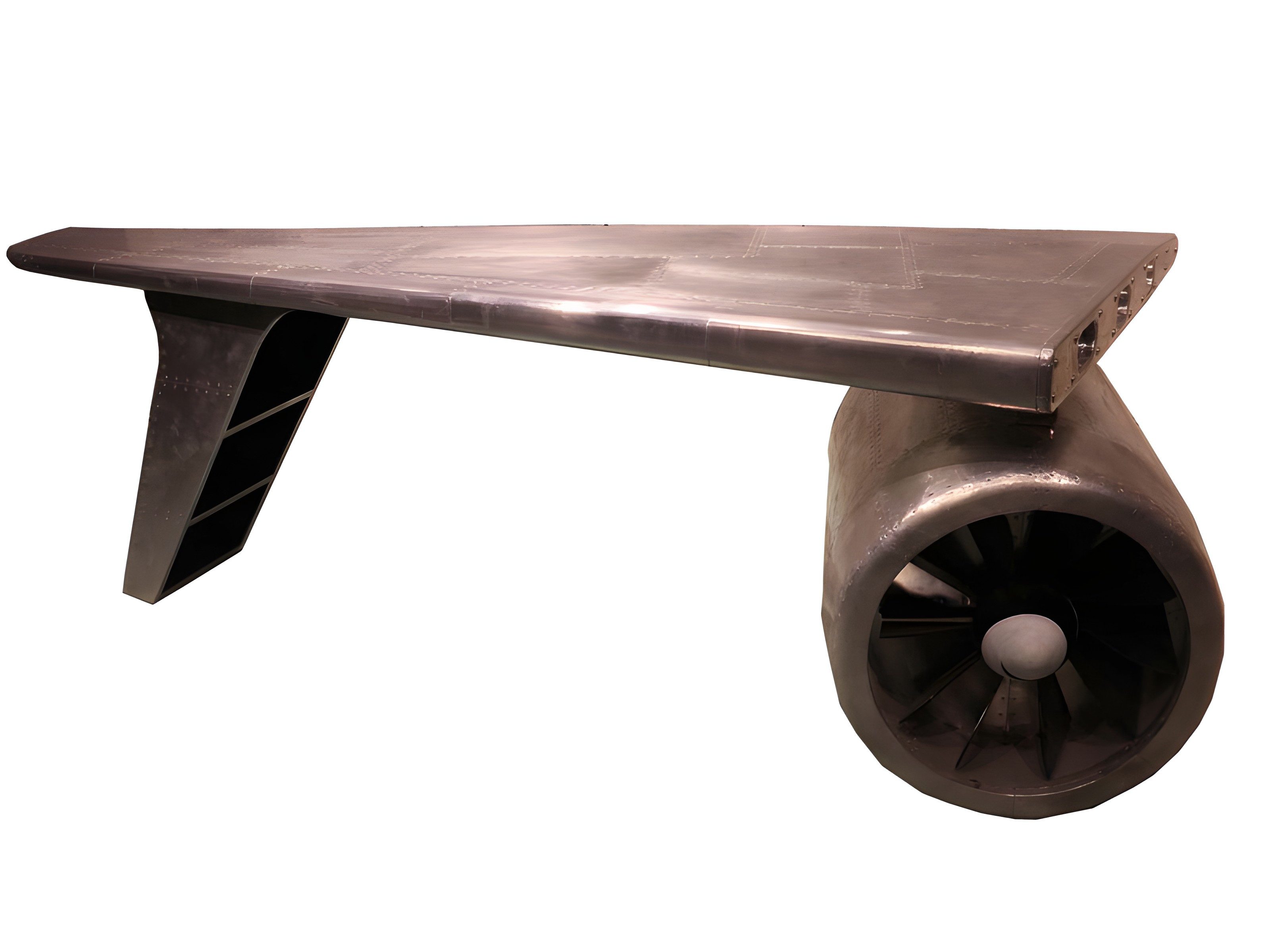 Xlmoebel Schreibtisch Aluminium Schreibtisch Aviator im eleganten Silberton, Made in Europa