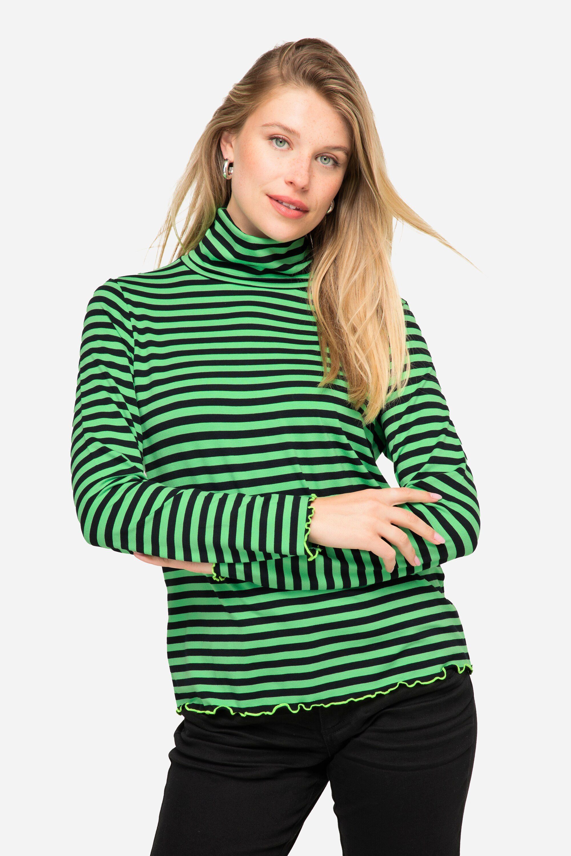 Laurasøn Longsleeve T-Shirt Ringel Stehkragen Langarm günstig online kaufen