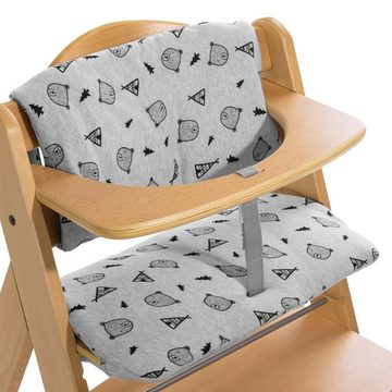 Hauck Hochstuhl Hauck Alpha Plus Natur - Nordic Grey (Set), Mitwachsender Holz Baby Kinderhochstuhl mit Sitzauflage - verstellbar