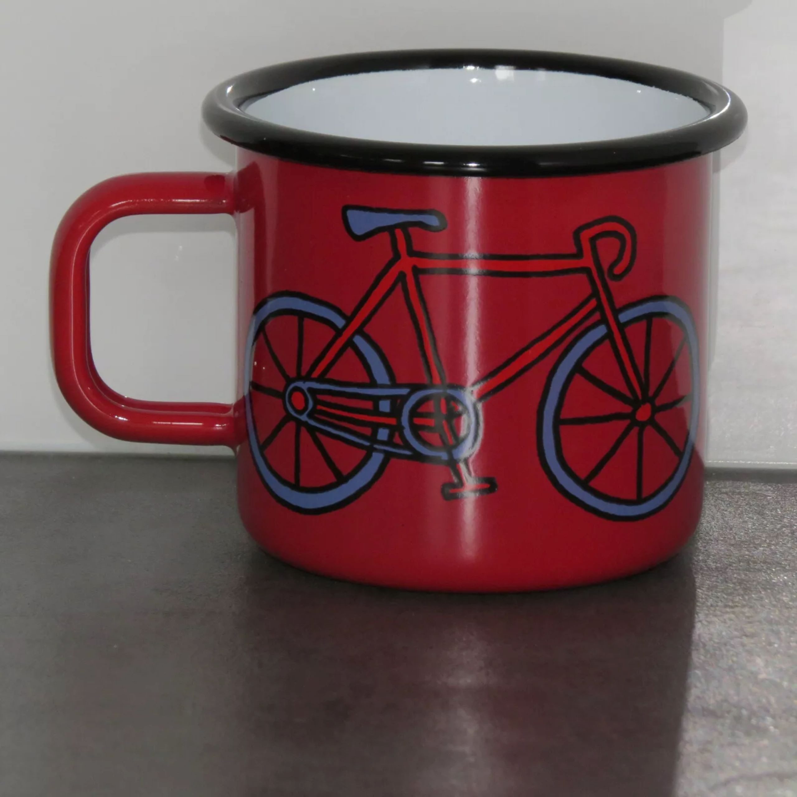 Holzprodukte Becher Email Emaile Emaille Kaffeebecher Teetasse Becher Tasse Kaffee Tee, 350 ml