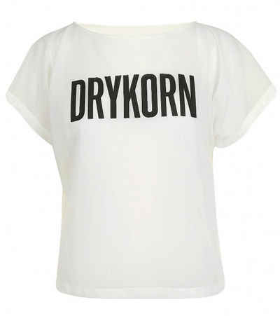 Drykorn T-Shirt »DRYKORN T-Shirt durchsichtiges Oversized-Shirt mit Print Sommer-Shirt Weiß«
