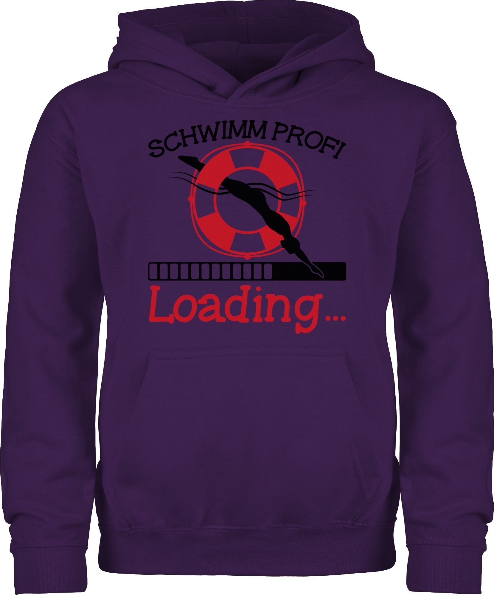 Shirtracer Hoodie Schwimm Profi Loading - schwarz/rot - Kinder Sport  Kleidung - Kinder Premium Kapuzenpullover hoodie für wassersport