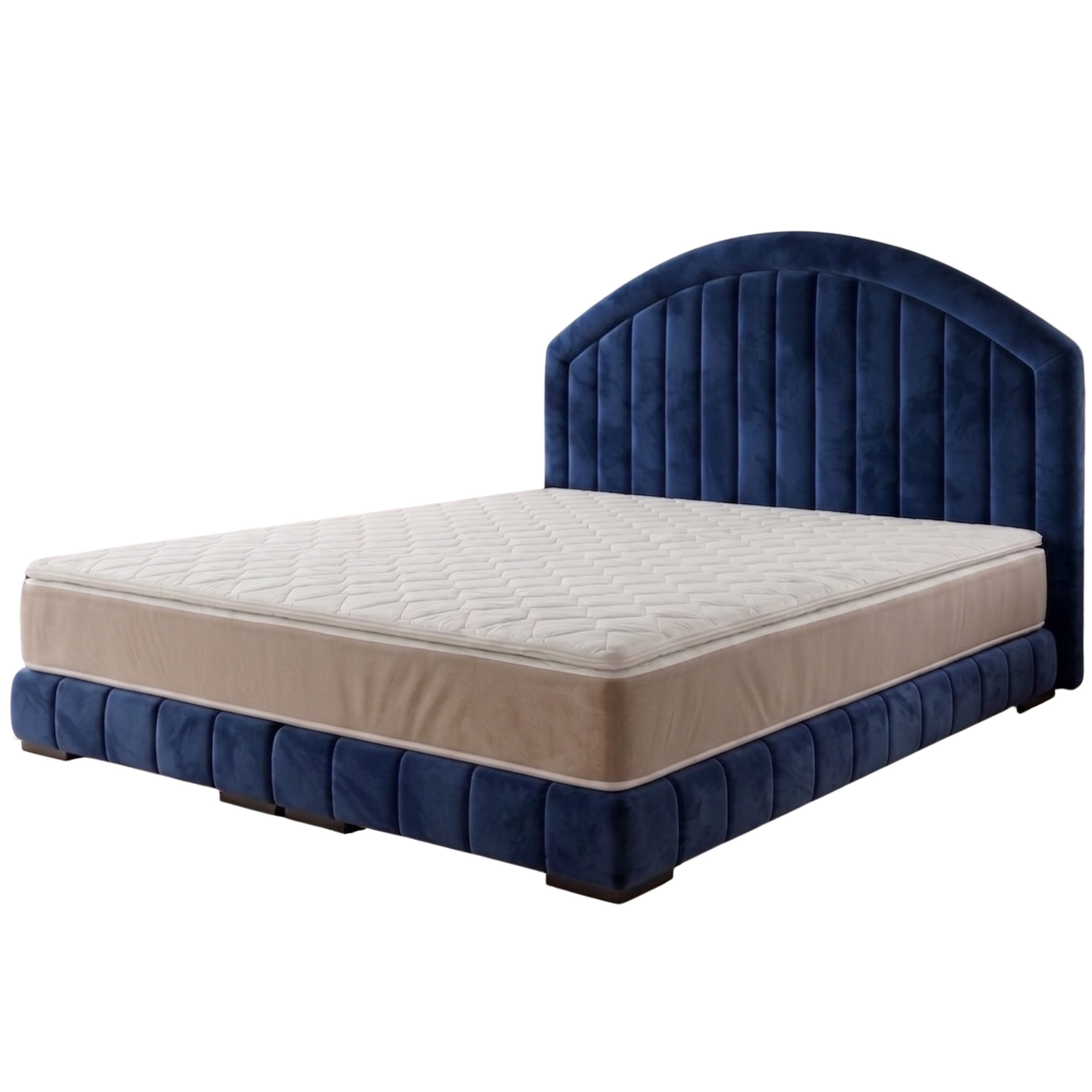 A&J MöbelLand GmbH Polsterbett LEON mit Kopfteil - Stilvolles Bettgestell für Ihr Schlafzimmer (Länge: 209 cm, Höhe Kopfteil: 110 cm, 4 Kopfteil-Varianten, 7 Größen zur Auswahl, Modernes Design, TOP ANGEBOT!, Inklusive Bettgestell), Komplettgestell-Set