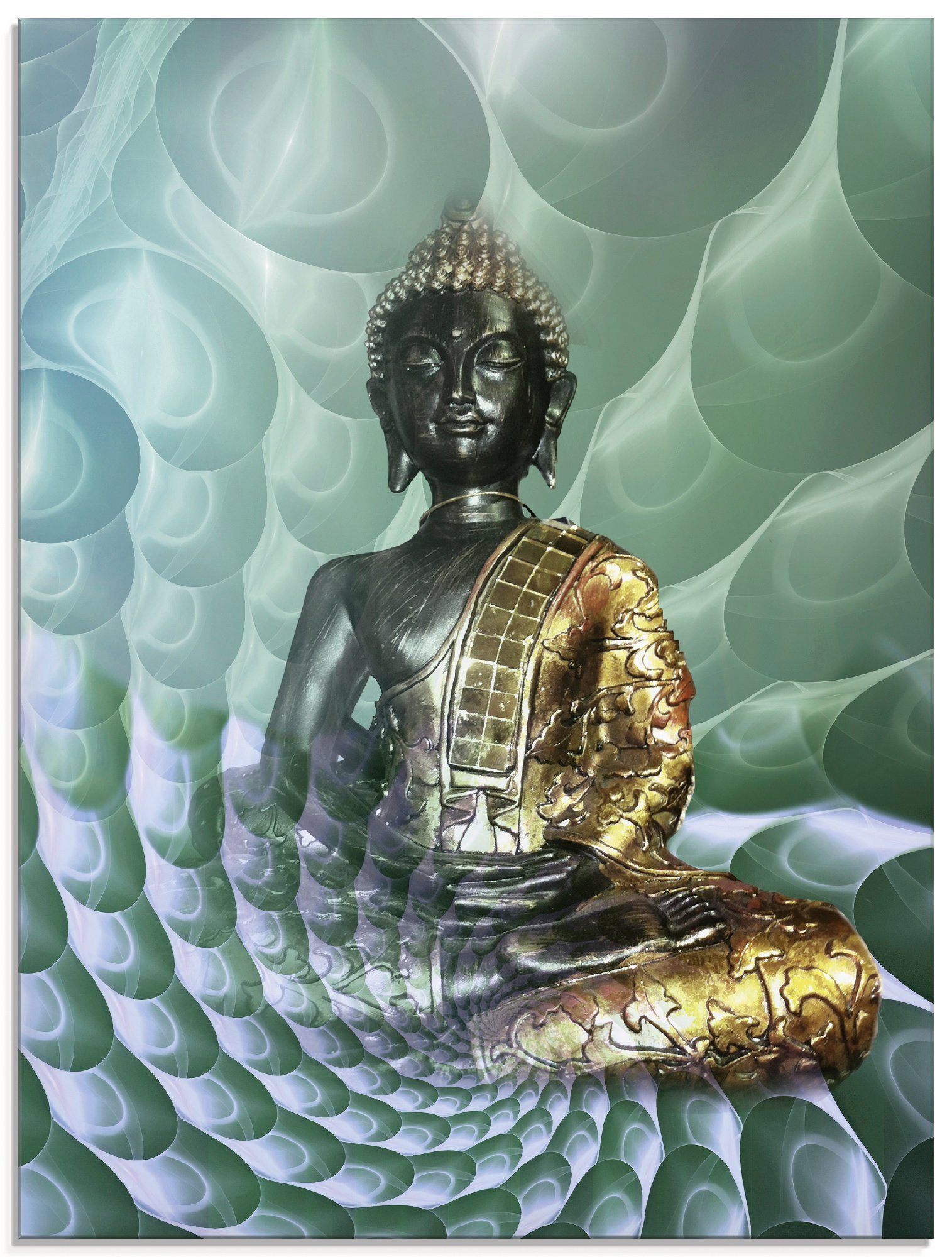 Religion Artland Buddhas Größen Traumwelt St), CB, Glasbild in (1 verschiedenen