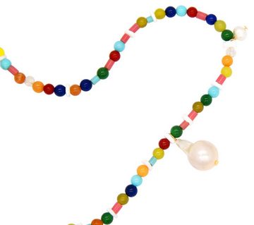 Gemshine Perlenkette »Barock Zuchtperle und Edelsteine, CONFETTI«, Made in Germany