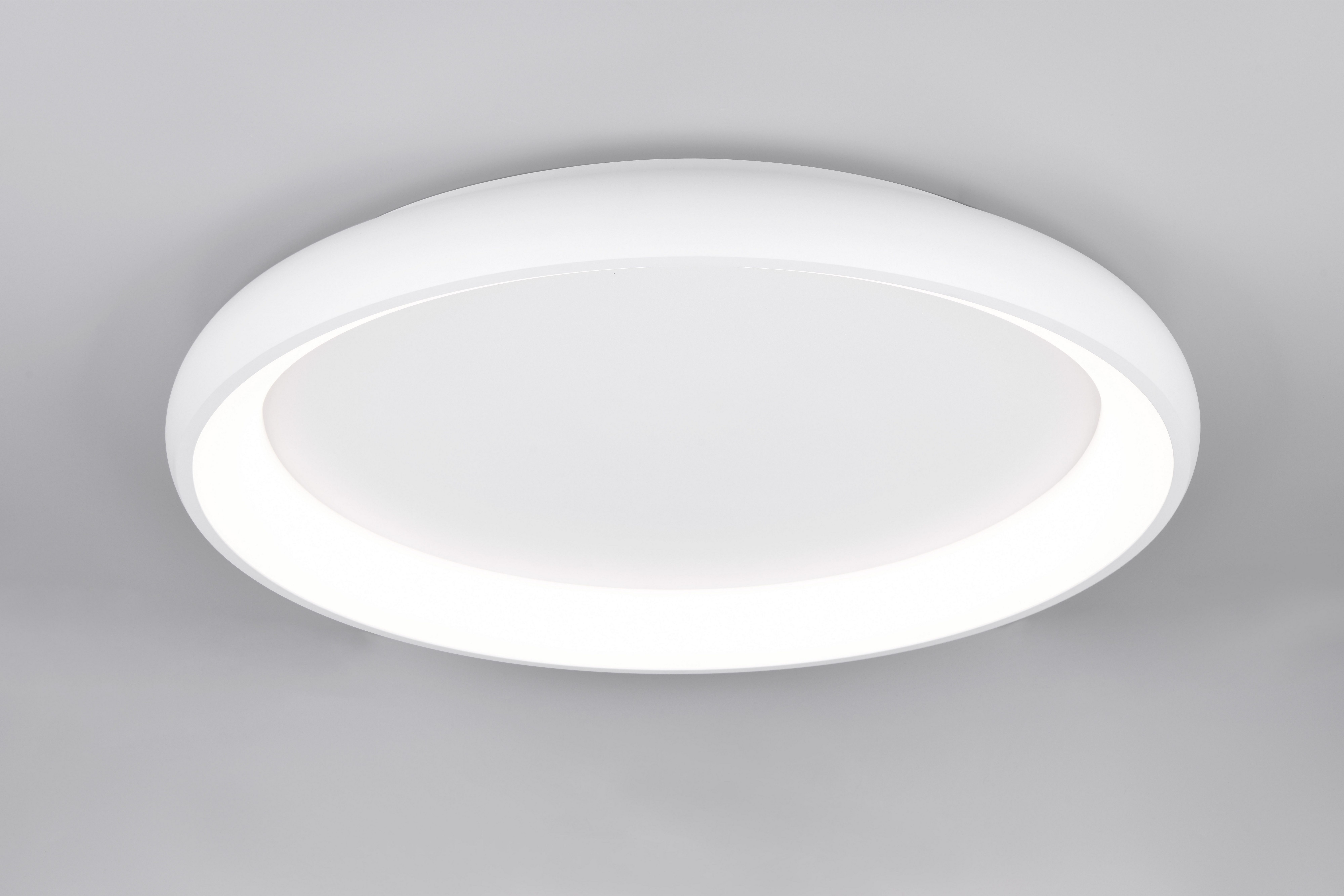TRIO Leuchten LED Deckenleuchte CARDONA, runde LED Deckenlampe Büro, Ø 75cm, 6900 Lumen 59W, dimmbar, Dimmfunktion, LED fest integriert, warmweiß - kaltweiß, CCT - Lichtfarbe einstellbar 2300/3000/4000K, auch Wandmontage möglich