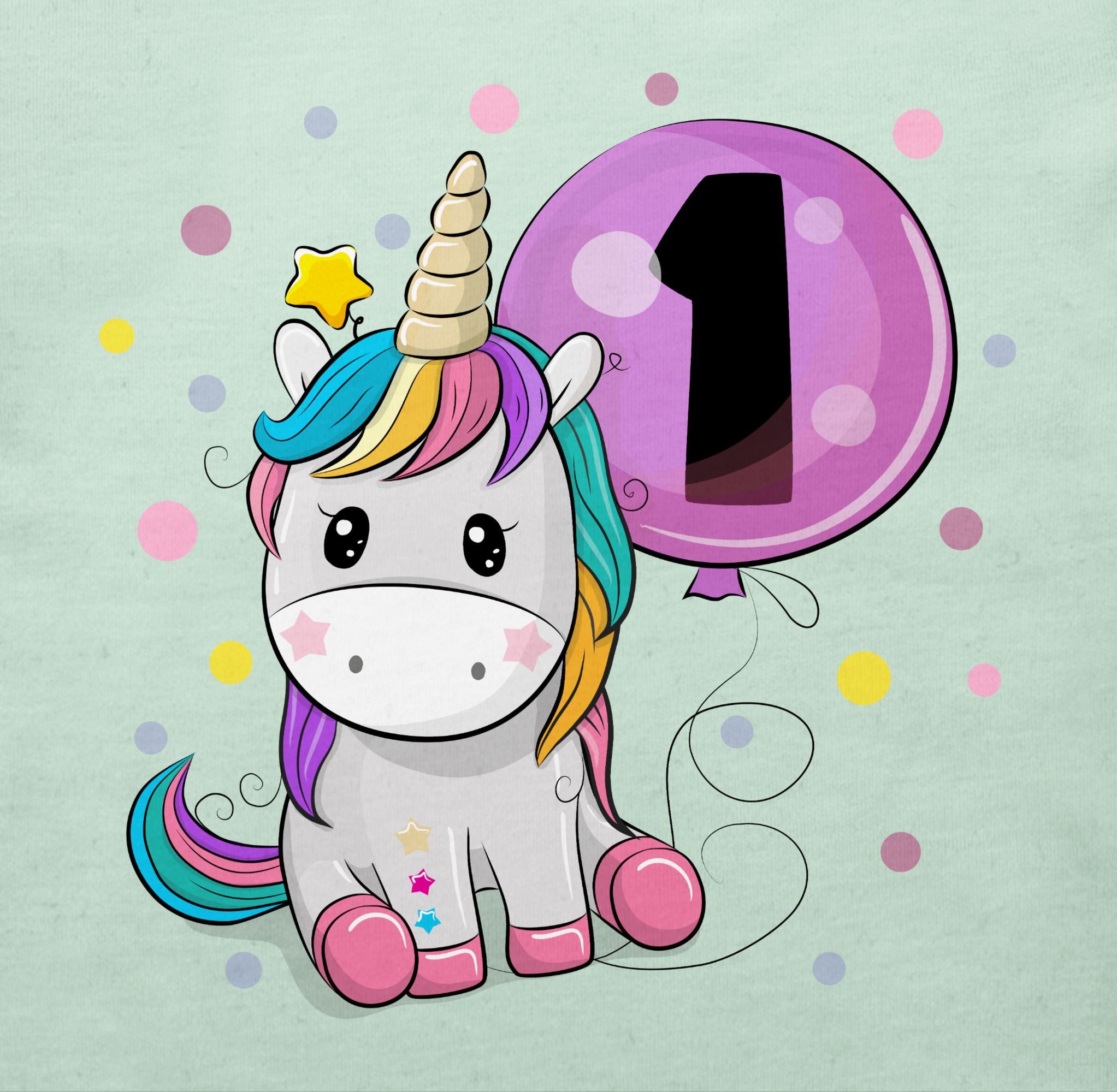 Shirtracer T-Shirt Einhorn 1 Geburtstag Mädchen Kindergeburtstag 1 Jahre 1. Geburtstag