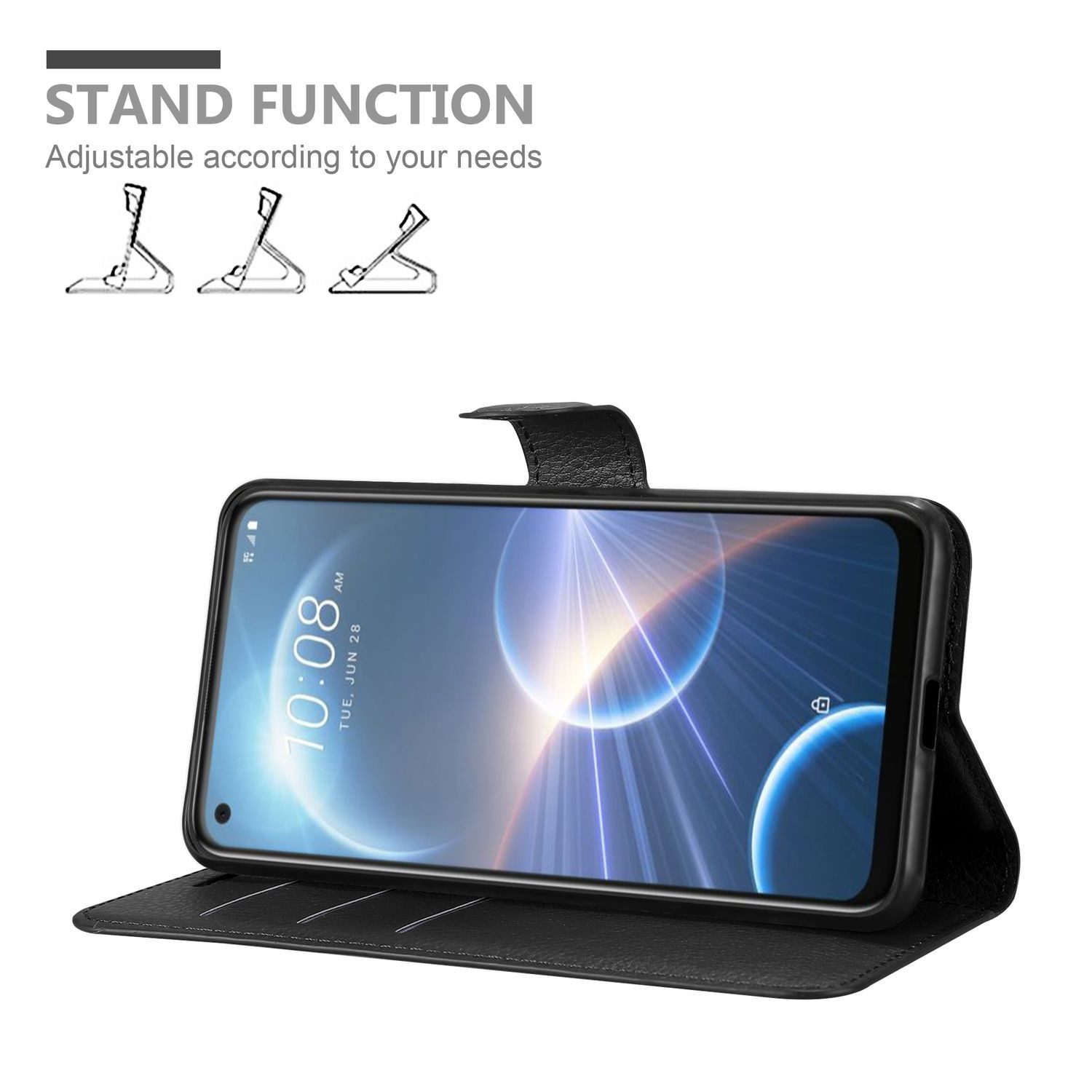 Cadorabo Handyhülle für HTC Desire 22 PRO Hülle HTC Desire 22 PRO, Hülle Schutzhülle mit Standfunktion, Kartenfach und Magnetverschluss