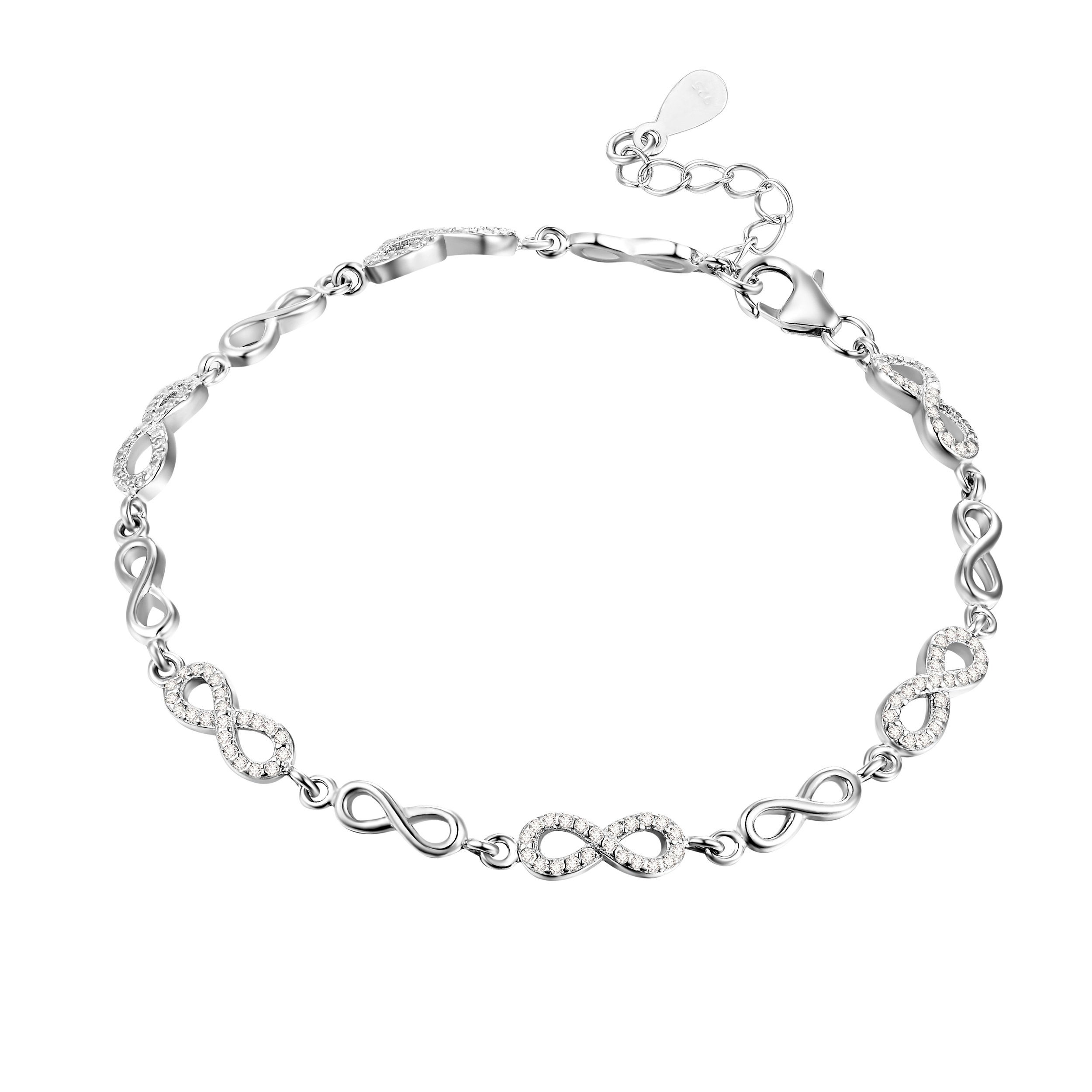 Silberarmband Karisma Damen Silber 925 Armband Unendlichkeit Länge 17 bis 20cm
