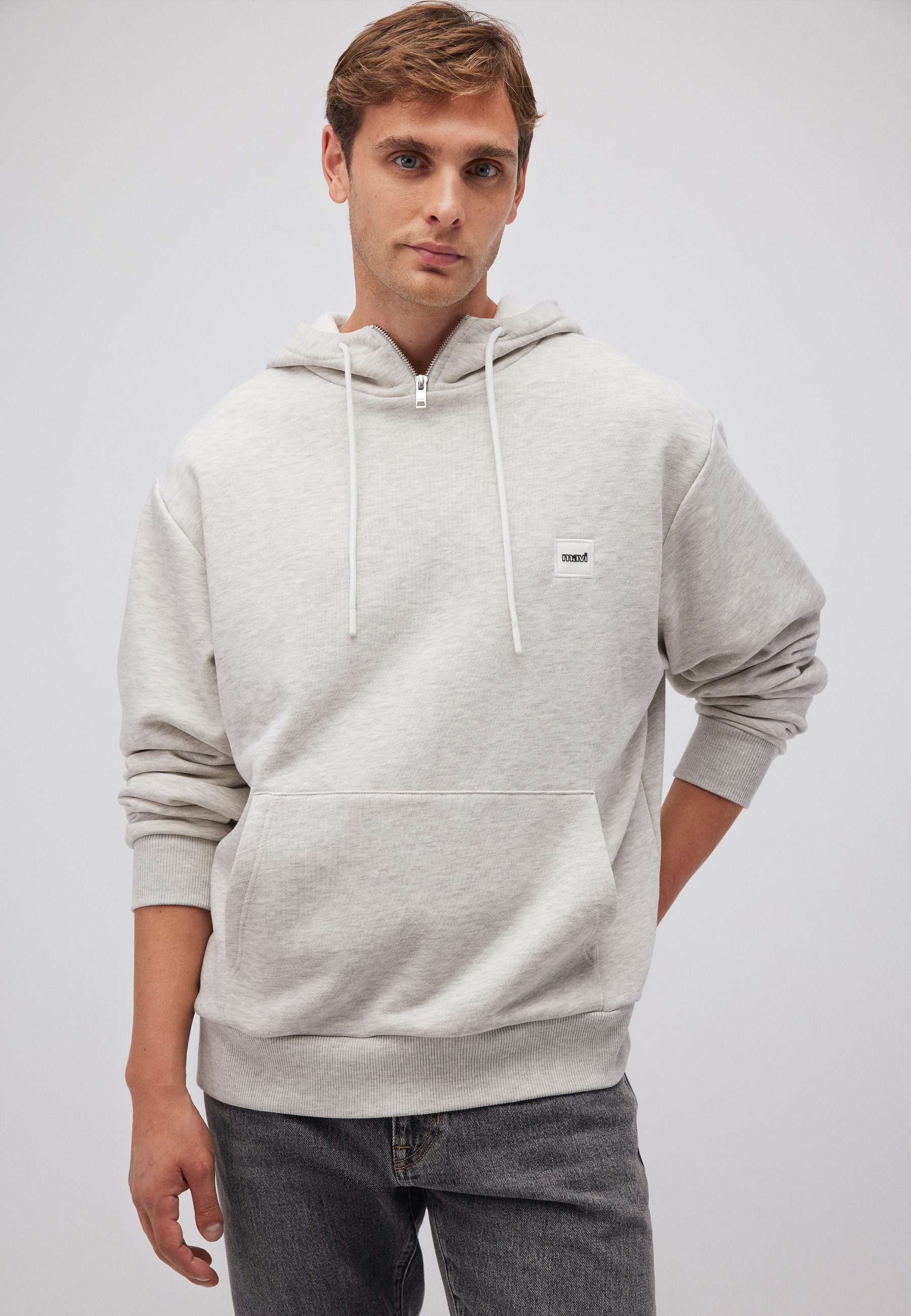 Mavi Kapuzenpullover HALF ZIP HOODIE Hoodie mit Logo und Reißverschluss günstig online kaufen