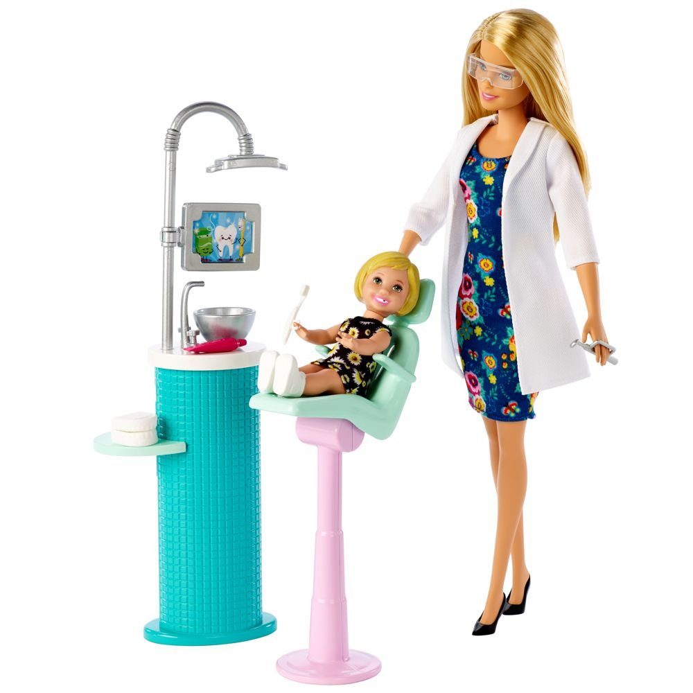 Barbie Anziehpuppe Barbie Zahnärztin Spiel-Set mit Möbel, Puppe & Accessoir günstig online kaufen