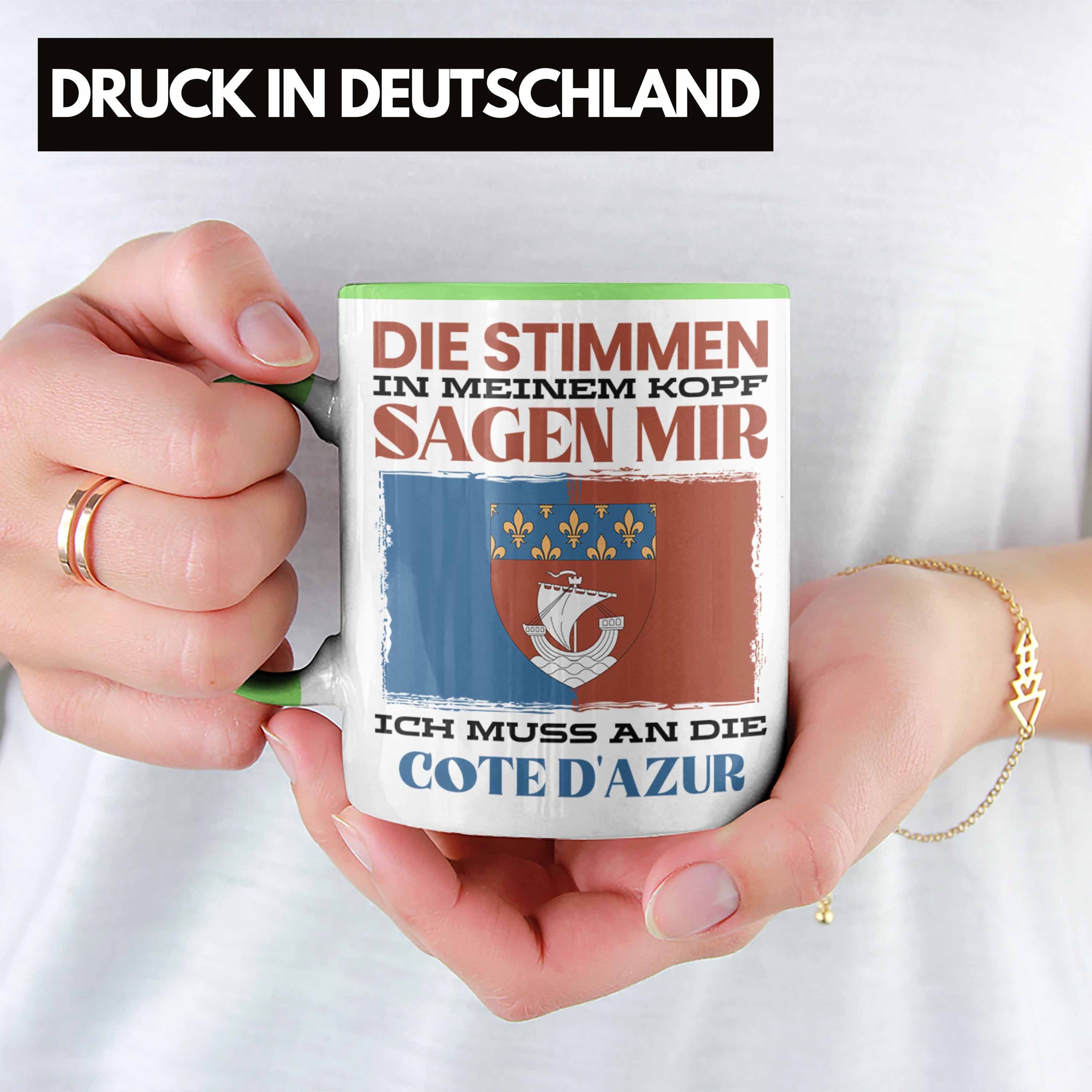 Trendation Tasse D'azur Trendation Tasse Grün Urlaub Spruch Geschenk - Heimat Frankreic Cote