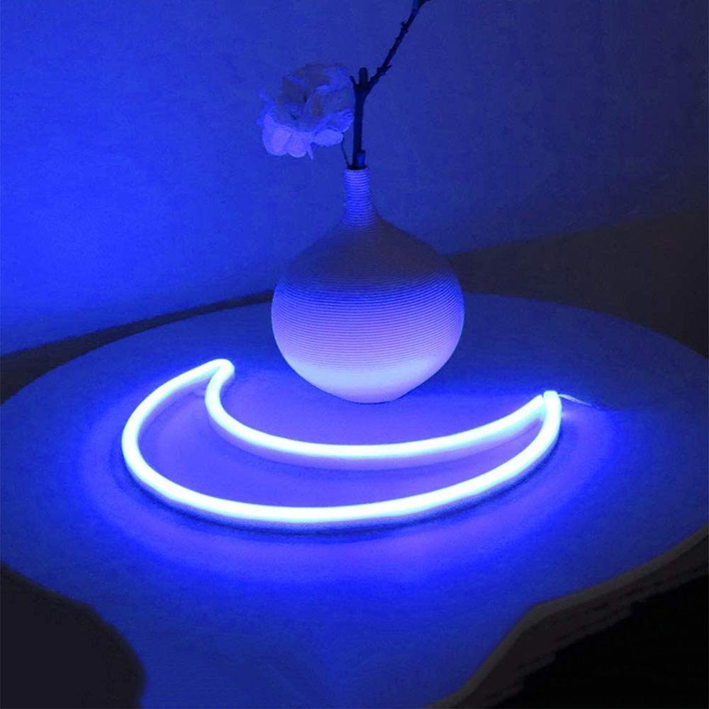 Rosnek LED Dekolicht Planet Moon, für Wand Shop Schlafzimmer Bar Party Weihnachtsdeko, 2835 SMD LED, Multicolor, LED Neon Sign Light