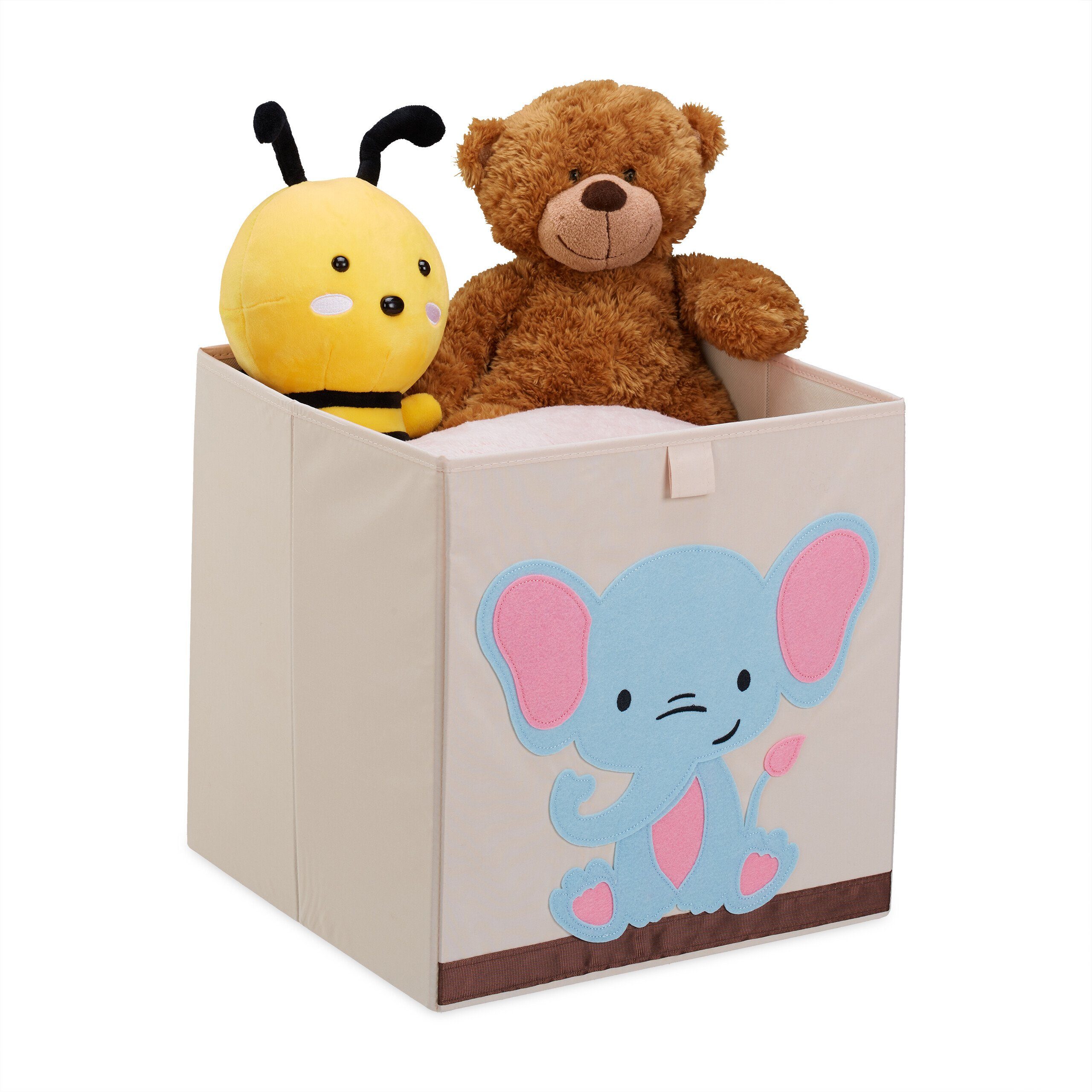 relaxdays Aufbewahrungsbox mit Elefantenmotiv günstig online kaufen