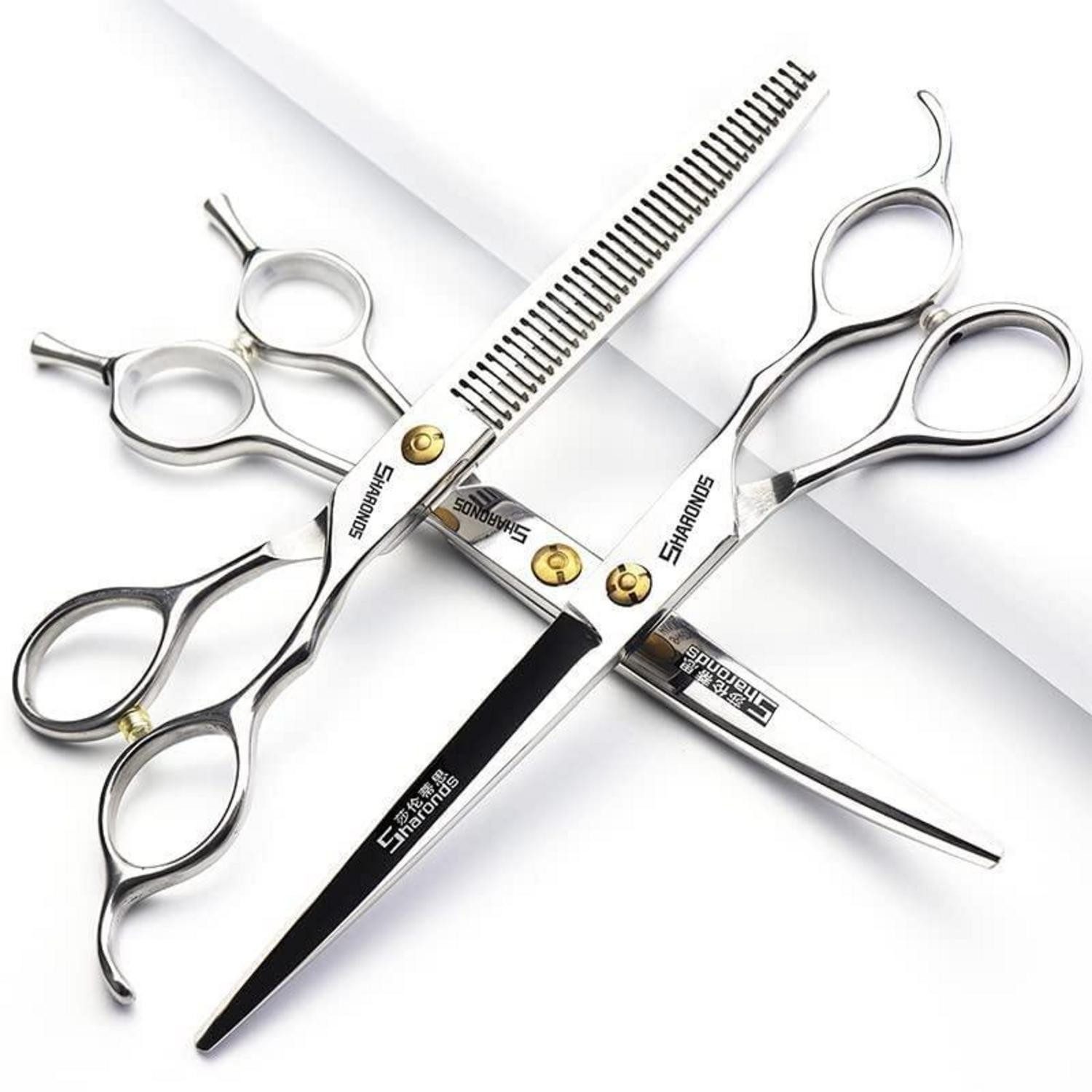 LuxusKollektion Scheren-Set Haarschneidemaschinen Set Edelstahl 7 Zoll