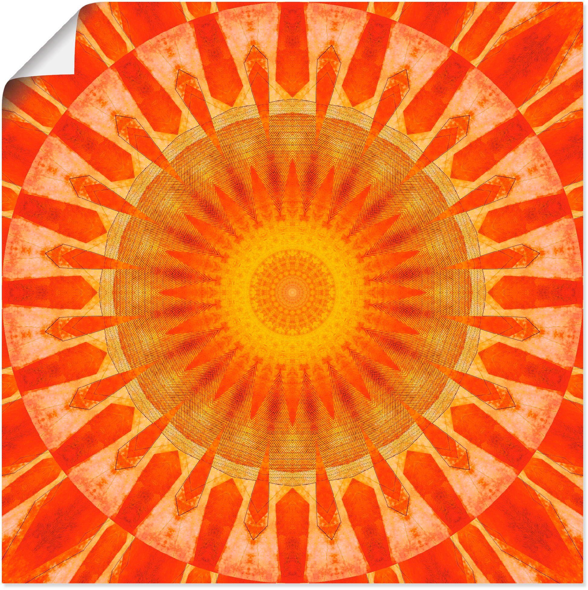 Artland Wandbild Mandala Sonnenuntergang, klassische Fantasie (1 St), als Alubild, Leinwandbild, Wandaufkleber oder Poster in versch. Größen