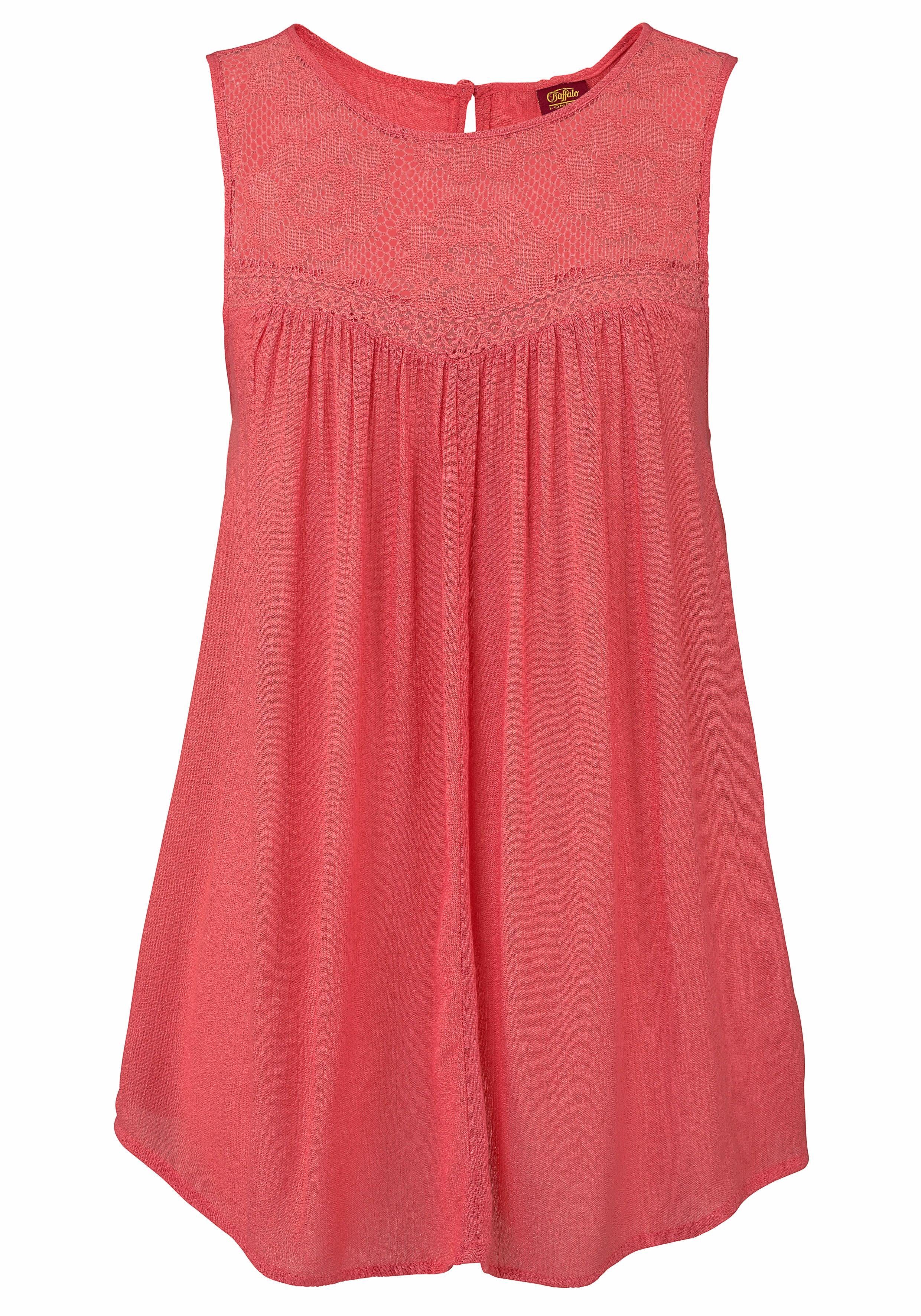 Buffalo Crepebluse, mit Spitzeneinsatz, Blusentop, Boho-Style günstig online kaufen