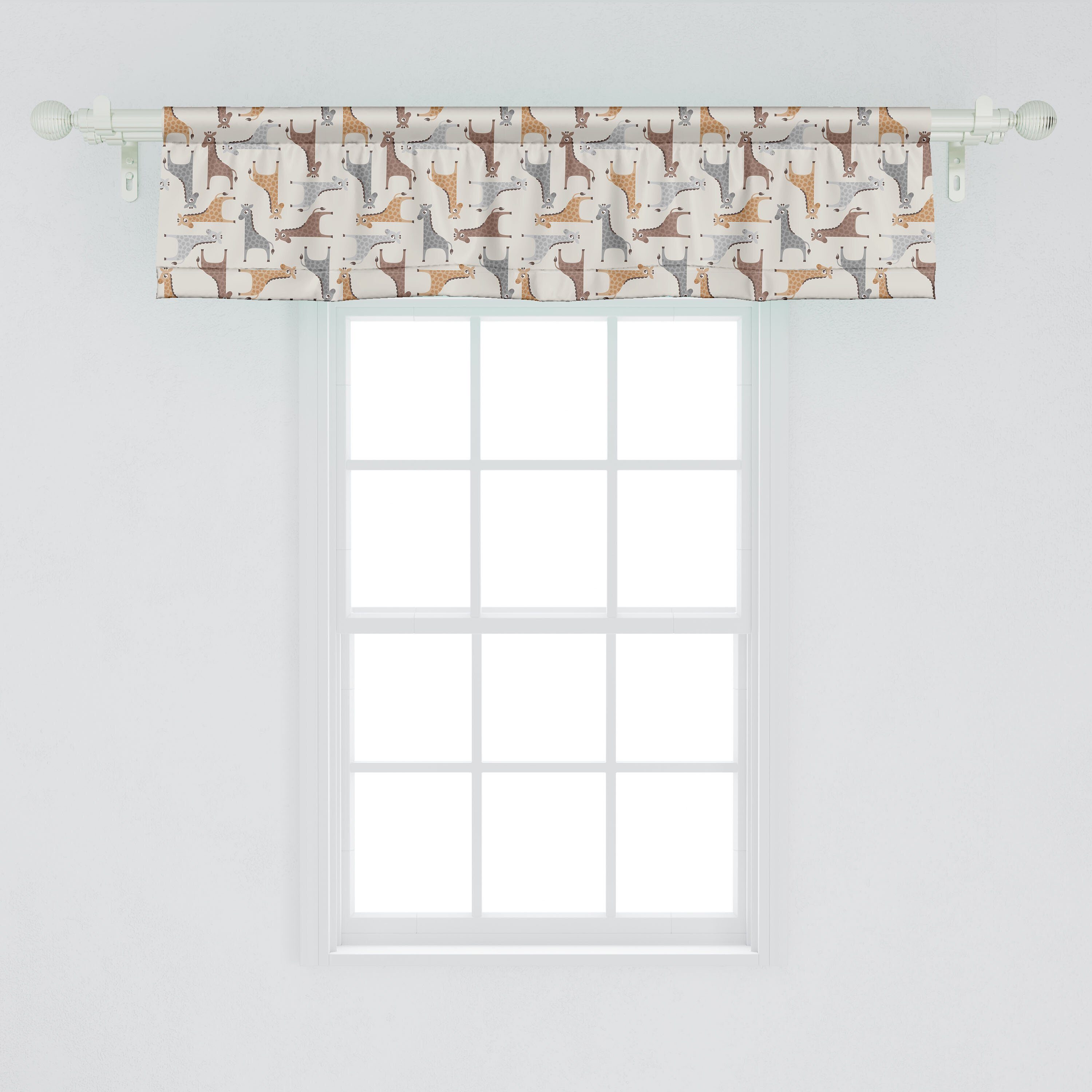 Long Küche Dekor Vorhang Volant Stangentasche, Abakuhaus, für Scheibengardine mit Schlafzimmer Giraffe mit Spots Microfaser, Neck