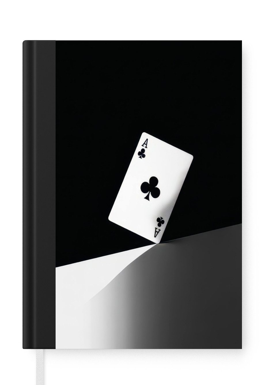MuchoWow Notizbuch Spielkarte - Klee - Abstrakt - Schwarz, Notebook, Notizblock a5, Tagebuch, Journal Liniert