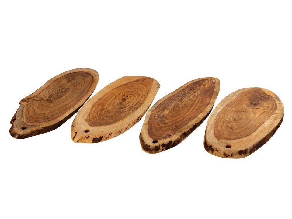 soma Dekotablett Servierbrett Baumscheibe 4- o. 8-teilig Schneidebrett Holz  Serviertab, Tablett Dekoration Deko Artikel, Erschaffen Sie sich eine