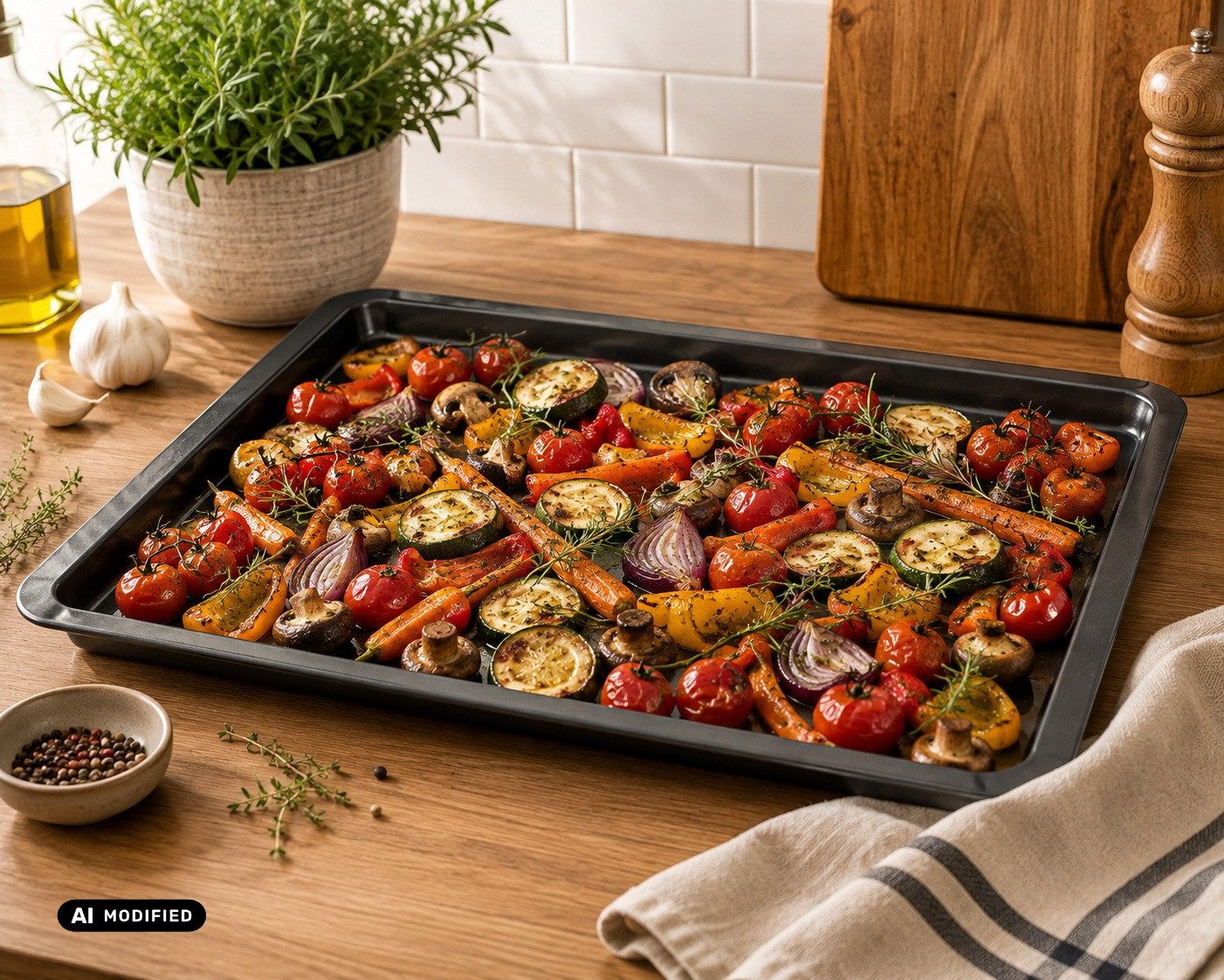 Urban Living Backblech Chef Traiteur 3er-Set: Backblech flache Backbleche Backofenblech, (Backblechset Backbleche / Backofenbleche in Anthrazit/Schwarz, 3-St.,  – Bild 4 von 5