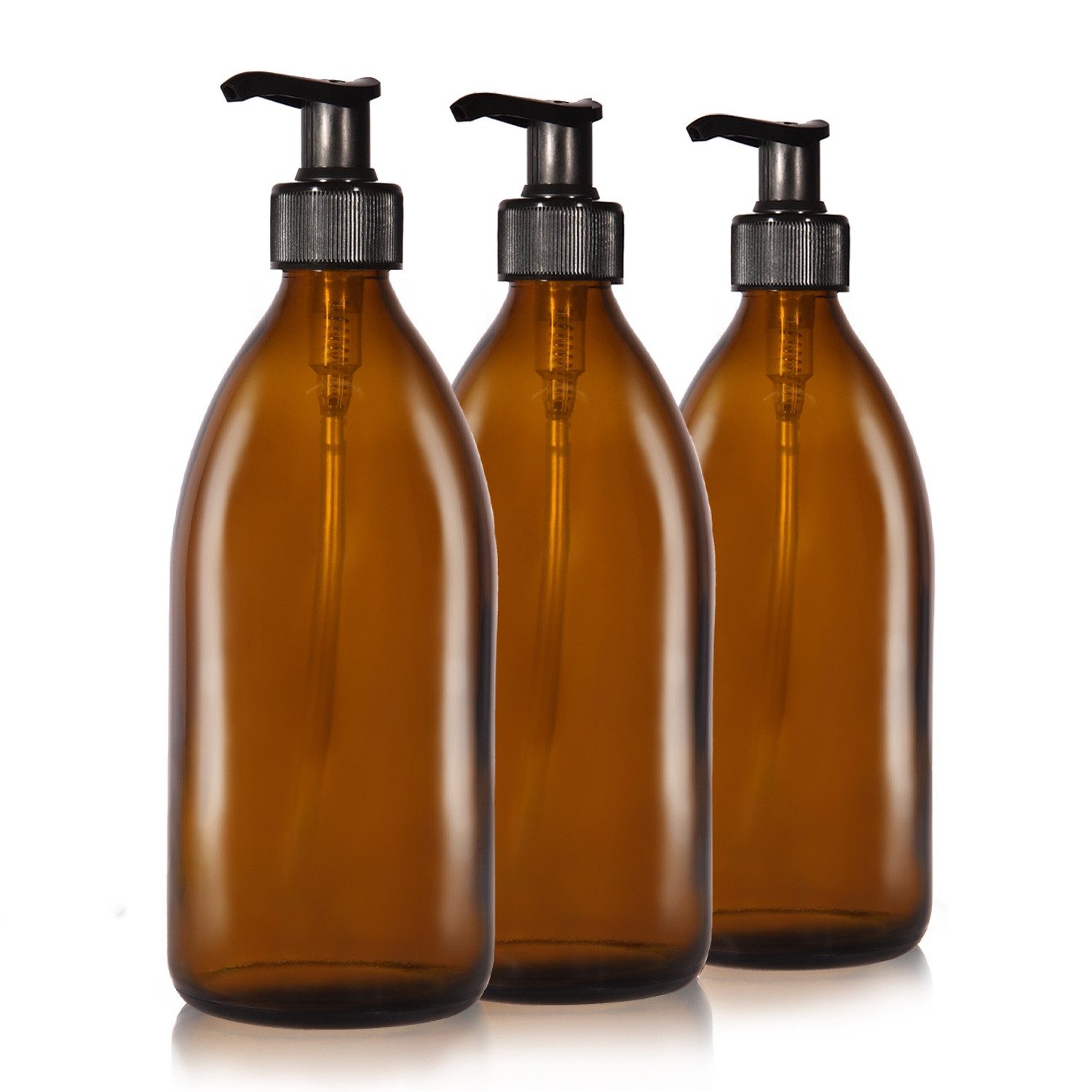 Oputec Seifenspender 3 x 500ml Seifenspender Pumpspender aus Glas zum Befüllen