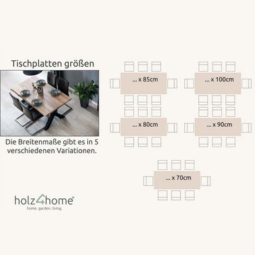holz4home Esstisch Tischplatte 240 x 100 cm mit Baumkante Eiche von holz4home®, mit Baumkante